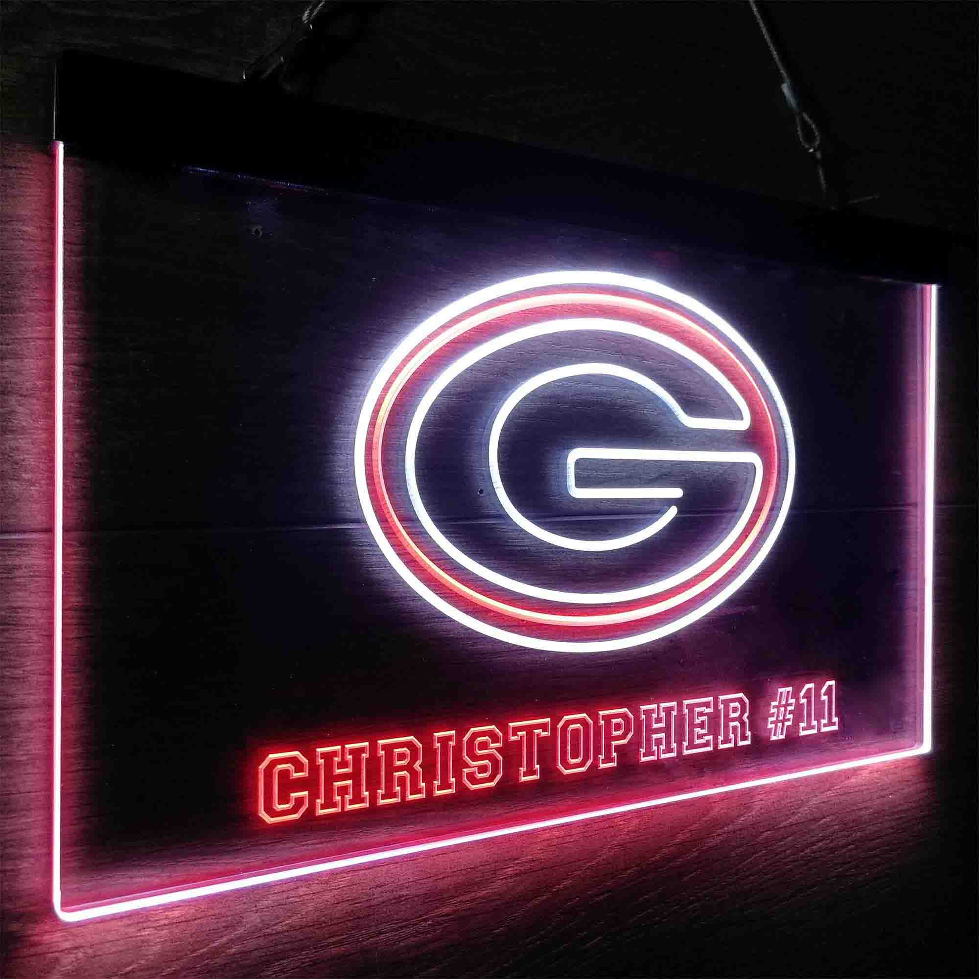 Personalized Green Bay Packers Team Number Neon-Like LED Sign - Image 26