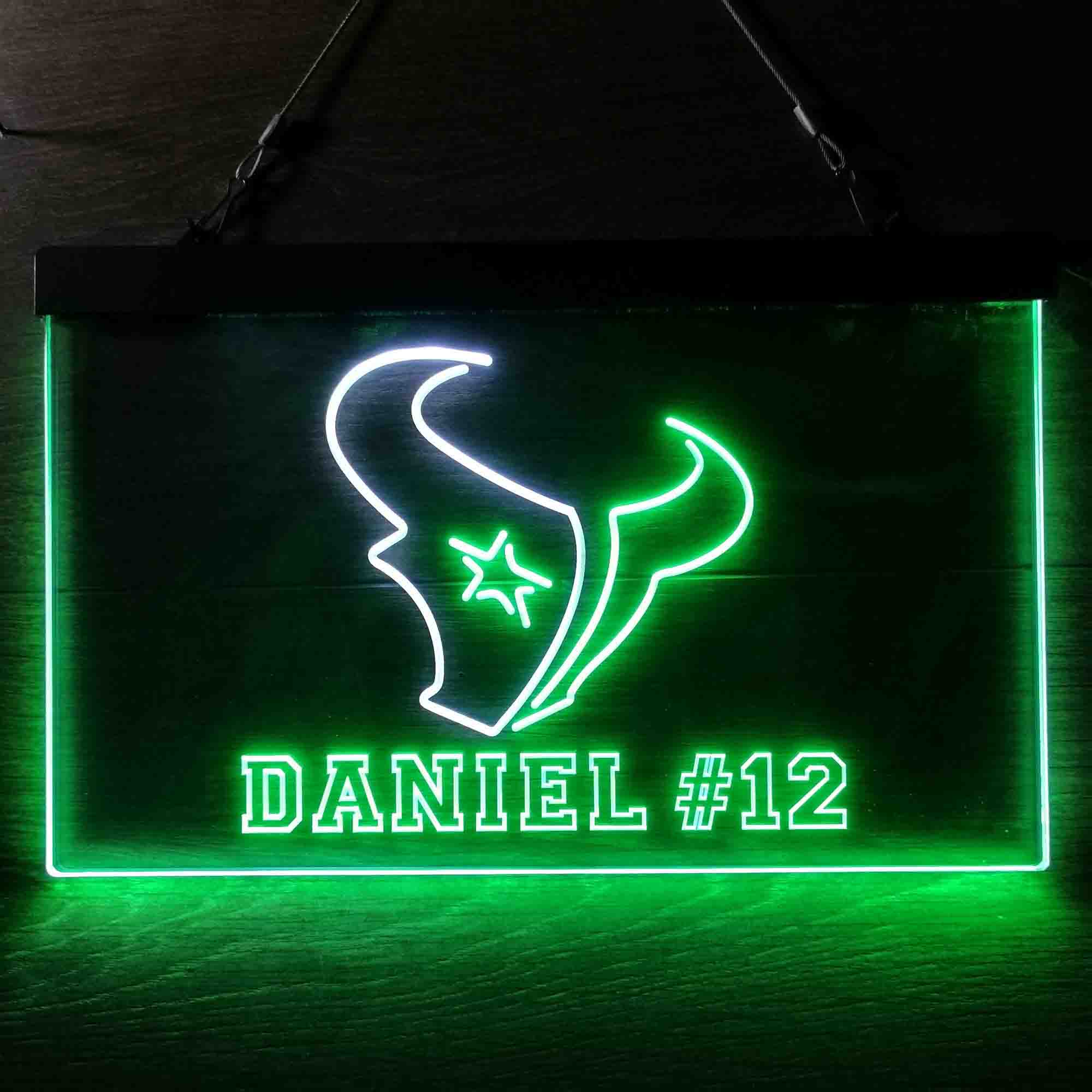 Personalized Houston Texans Team Number Neon-Like LED Sign - Image 12