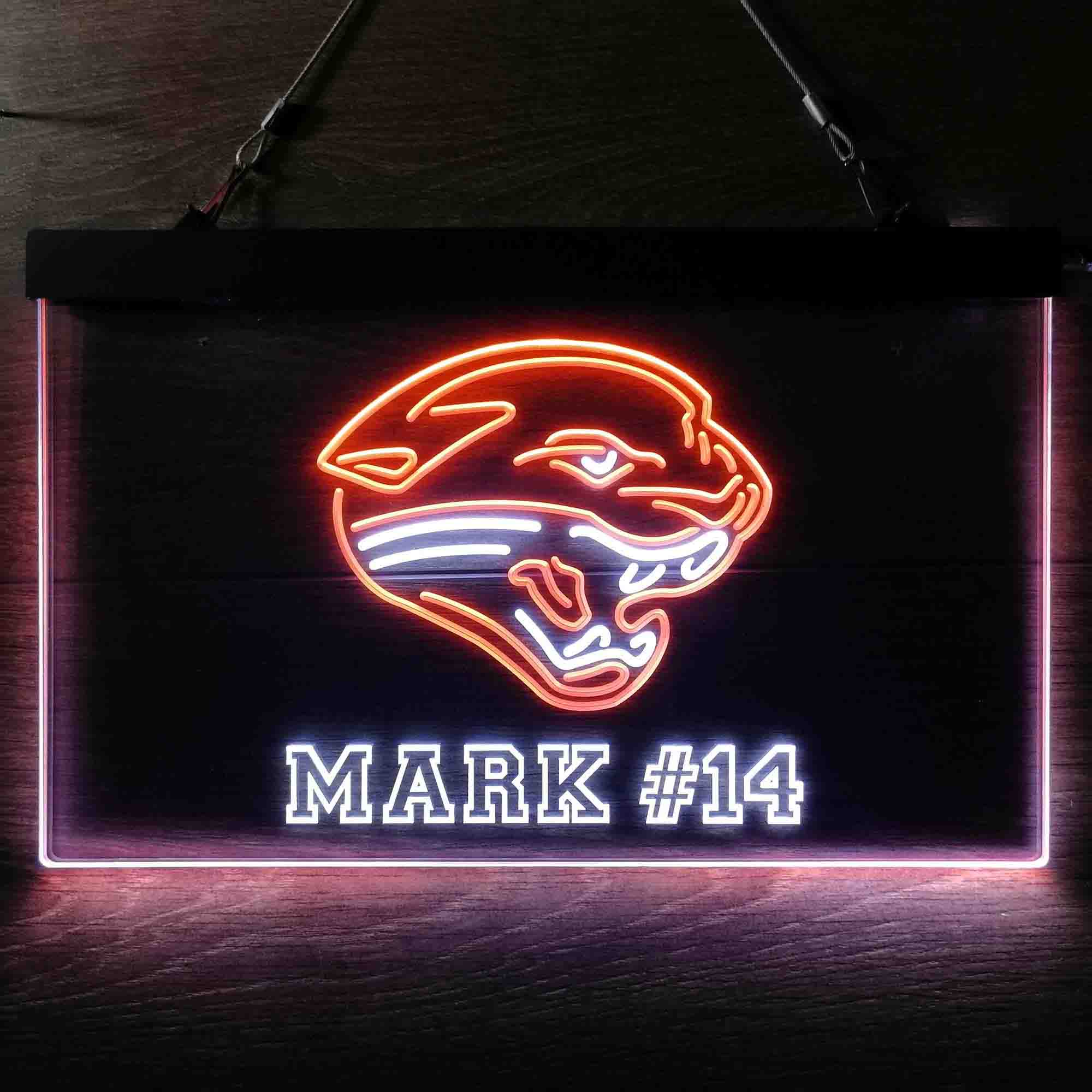Personalized Jacksonville Jaguars Team Number Neon-Like LED Sign - Image 2