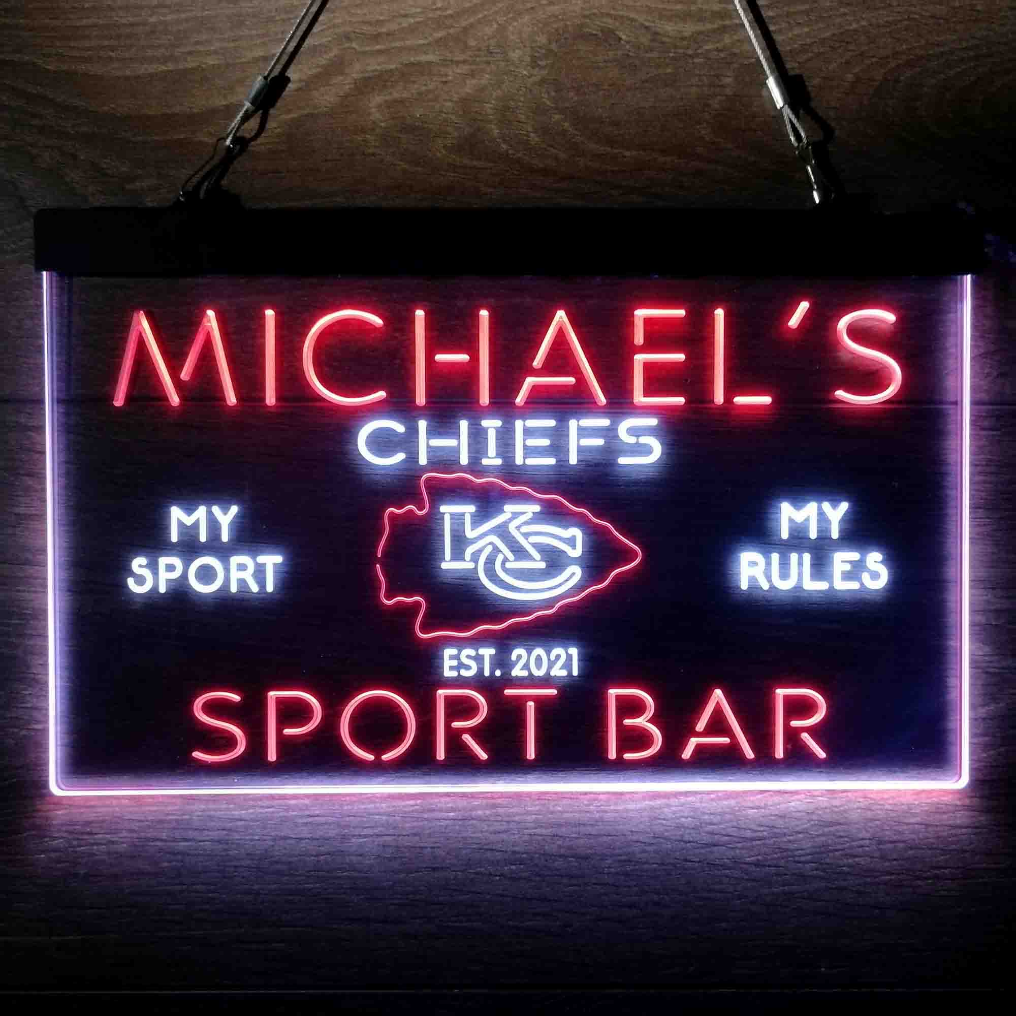 Personalized Kansas City Chiefs Neon-Like LED Sign
