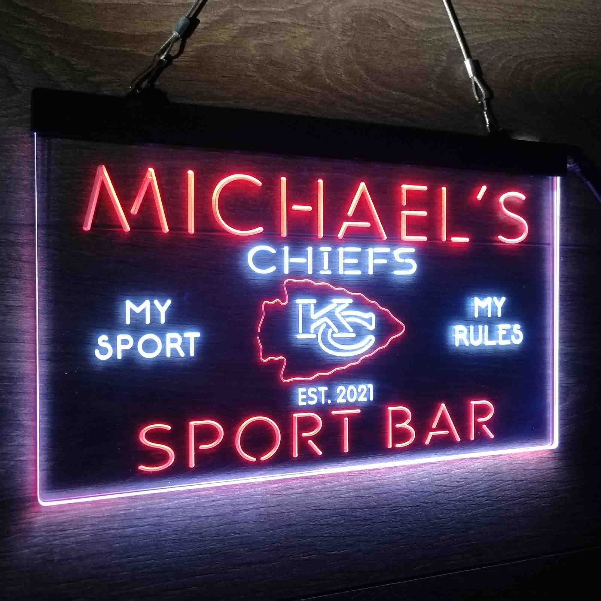 Personalized Kansas City Chiefs Neon-Like LED Sign - Image 16
