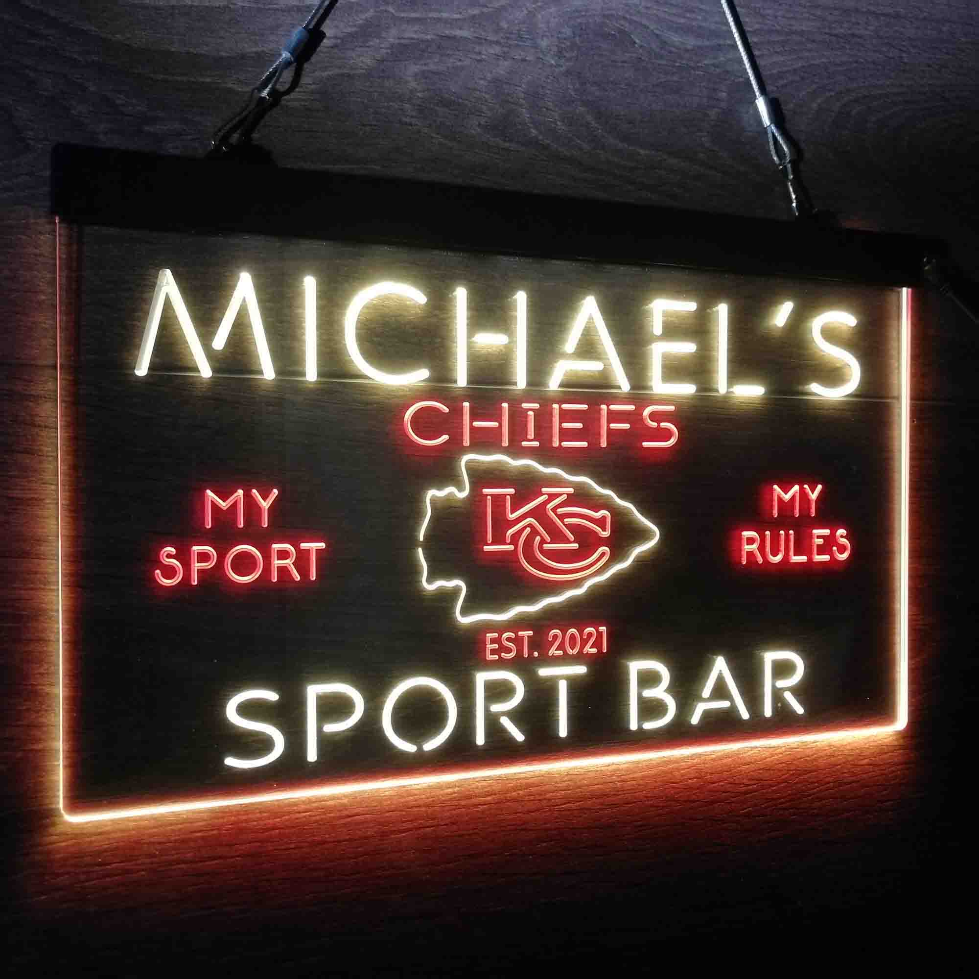 Personalized Kansas City Chiefs Neon-Like LED Sign - Image 19