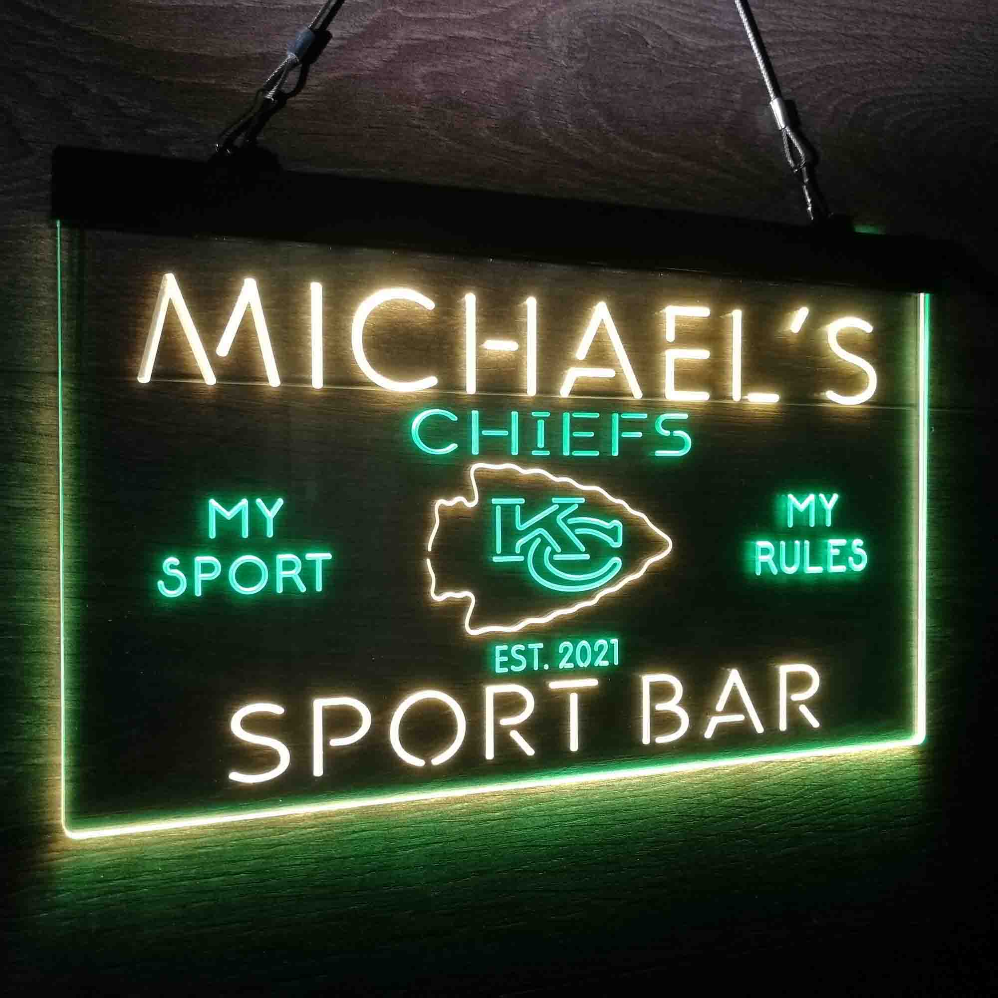 Personalized Kansas City Chiefs Neon-Like LED Sign - Image 21