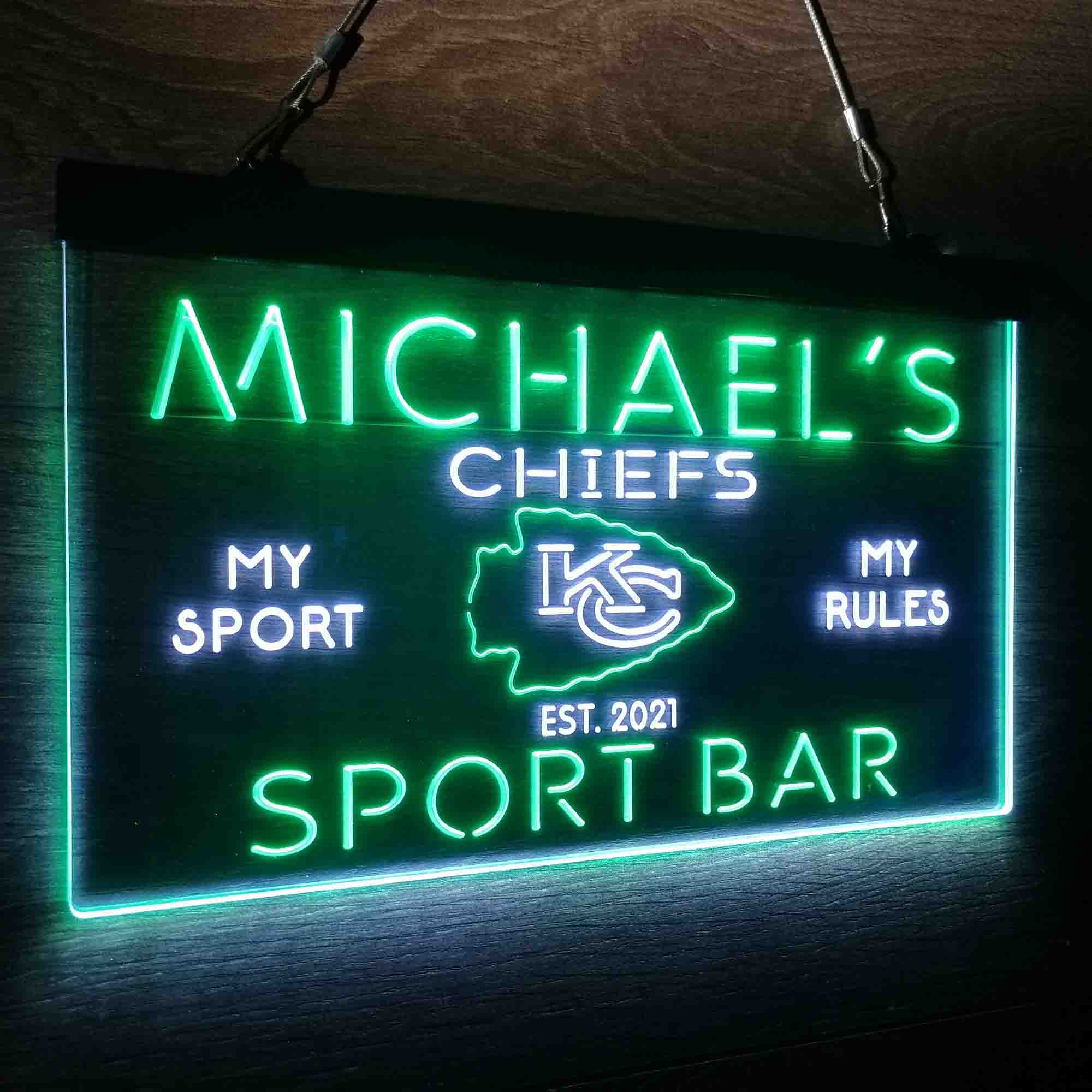 Personalized Kansas City Chiefs Neon-Like LED Sign - Image 23