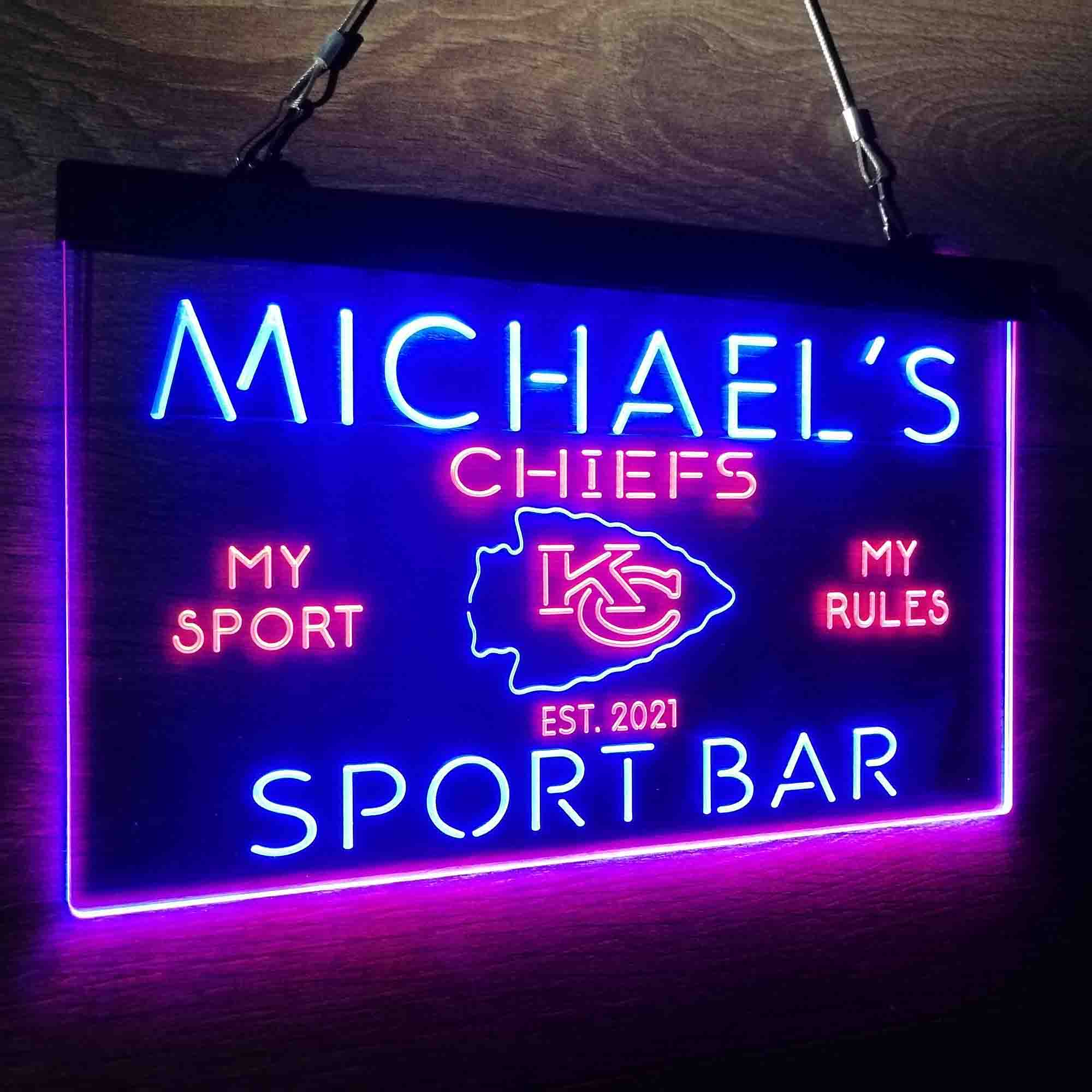 Personalized Kansas City Chiefs Neon-Like LED Sign - Image 25