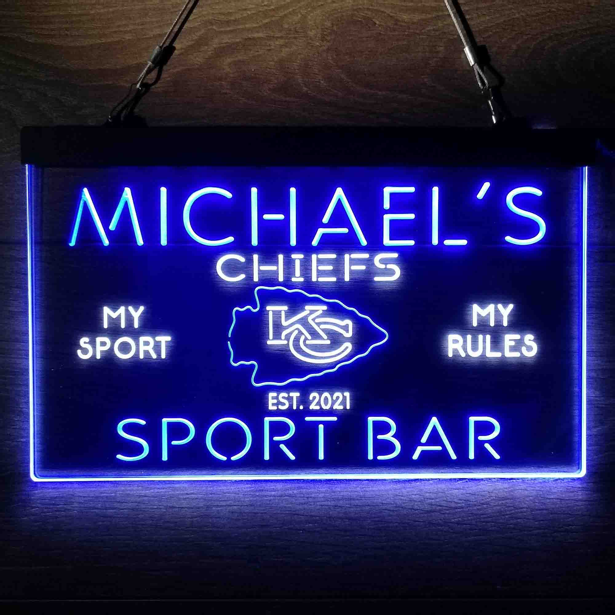 Personalized Kansas City Chiefs Neon-Like LED Sign - Image 3