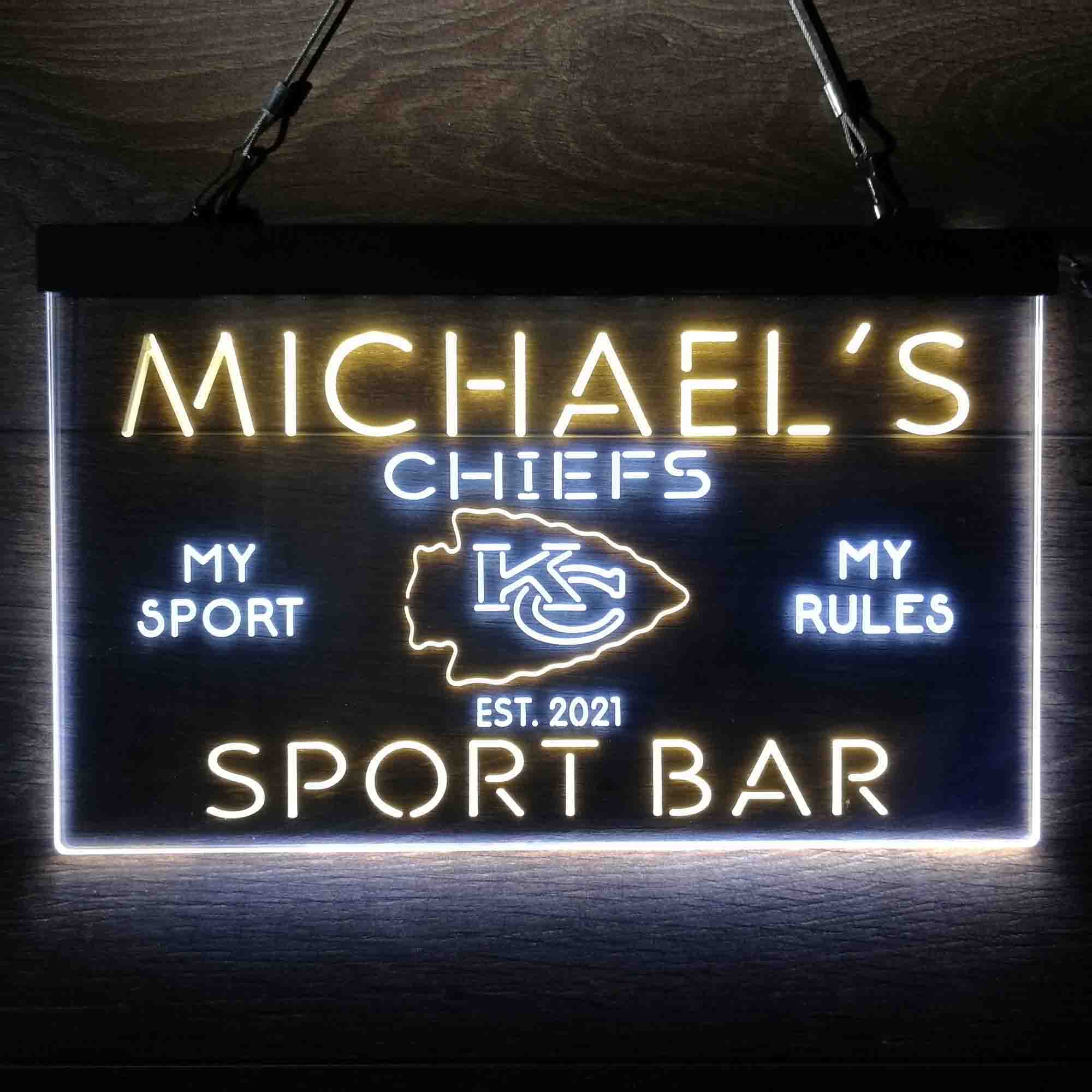 Personalized Kansas City Chiefs Neon-Like LED Sign - Image 5