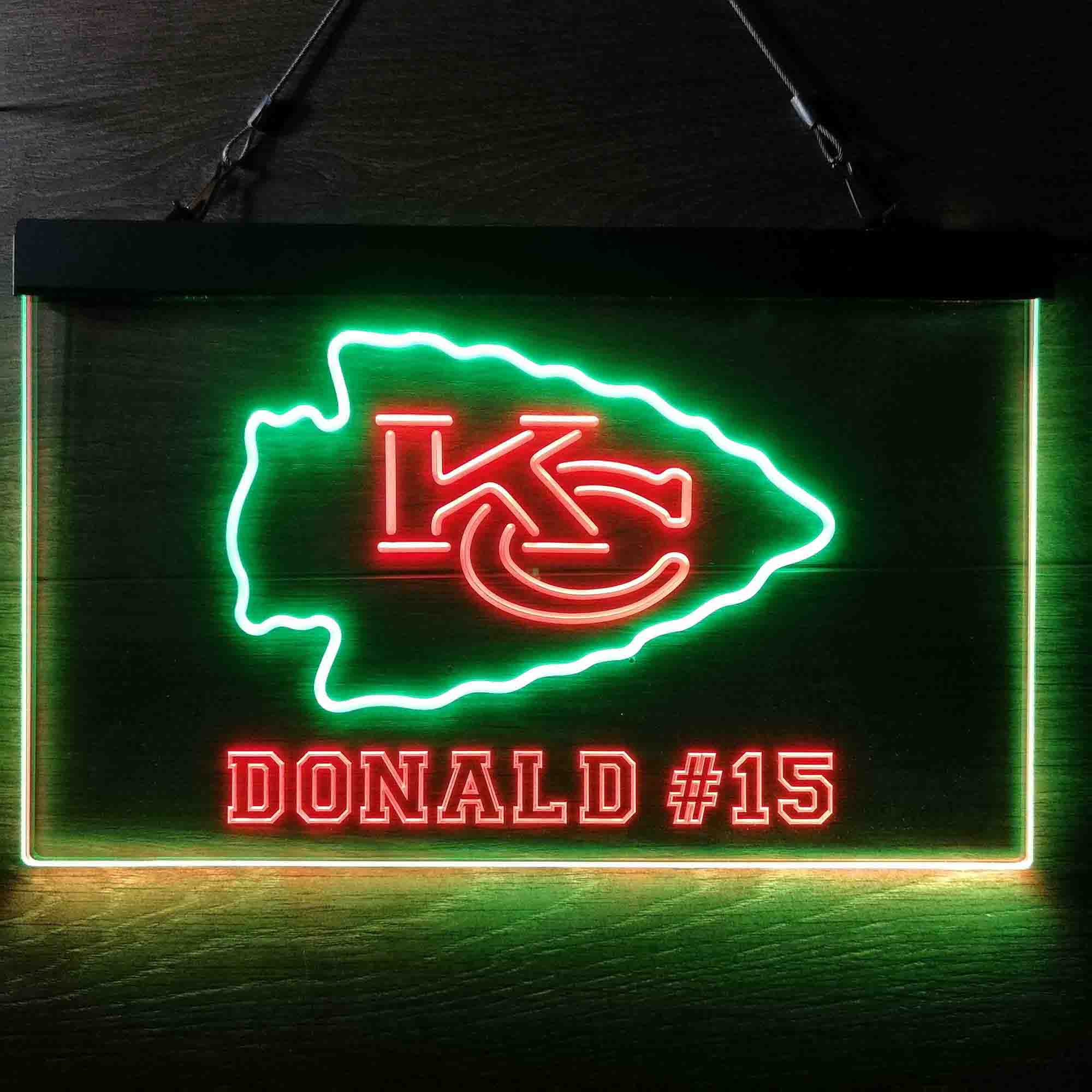 Personalized Kansas City Chiefs Team Number Neon-Like LED Sign - Image 11
