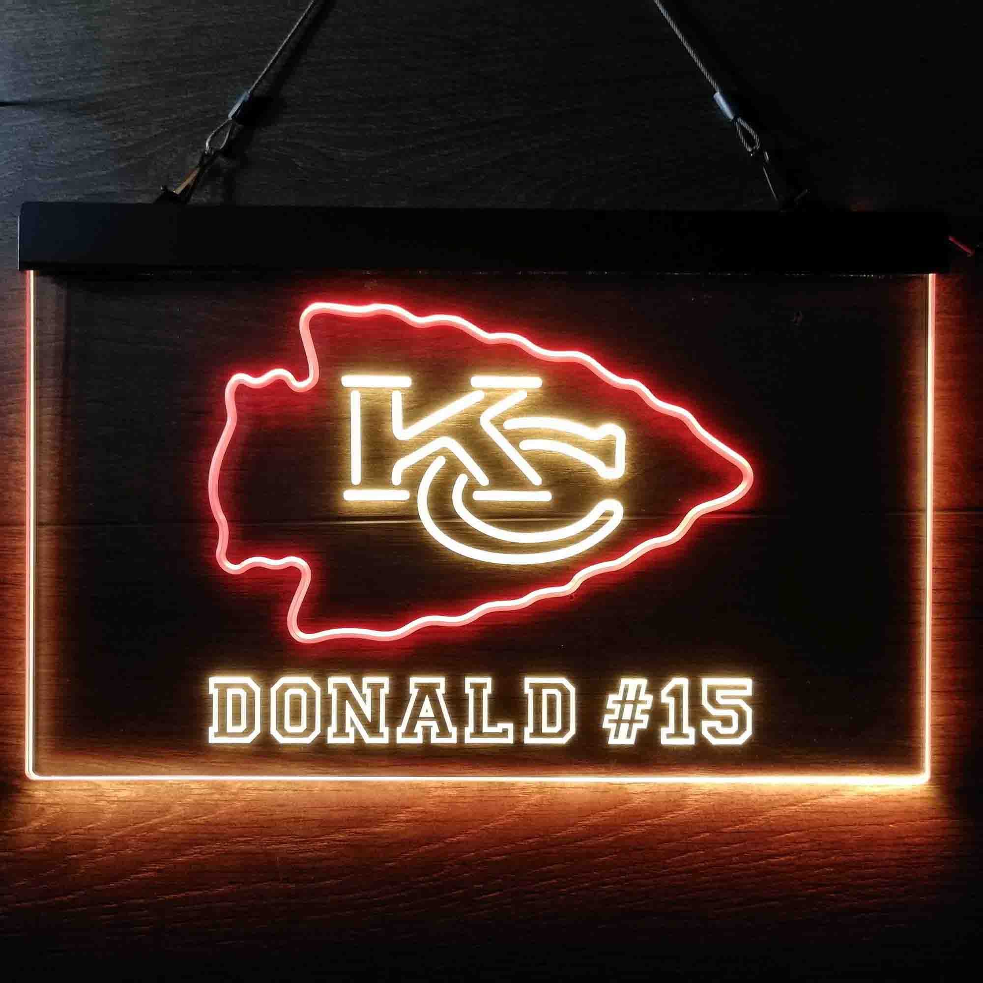 Personalized Kansas City Chiefs Team Number Neon-Like LED Sign - Image 12