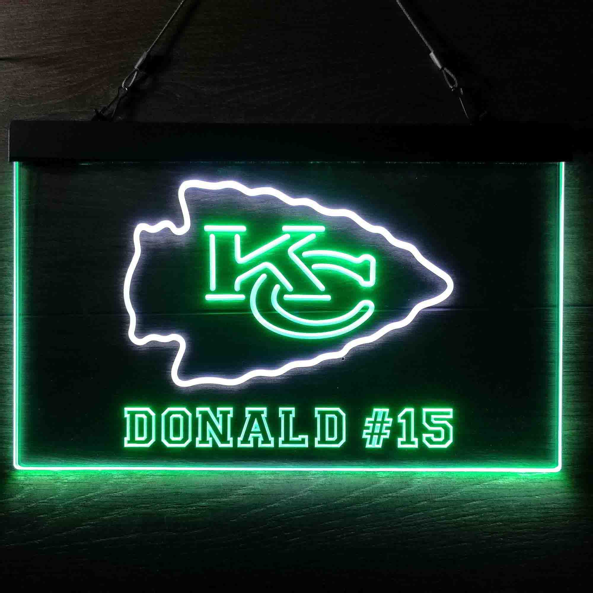 Personalized Kansas City Chiefs Team Number Neon-Like LED Sign - Image 4