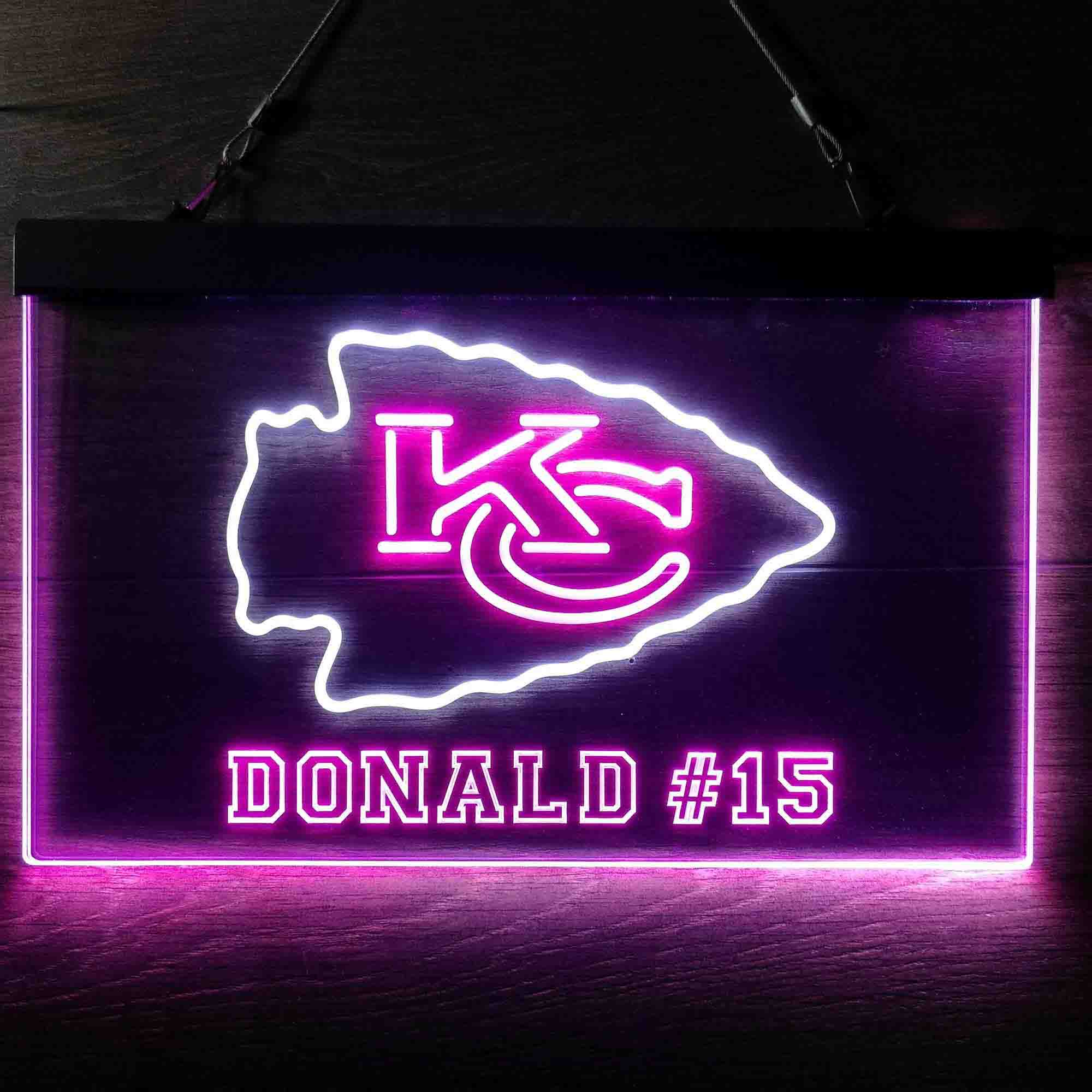 Personalized Kansas City Chiefs Team Number Neon-Like LED Sign - Image 5