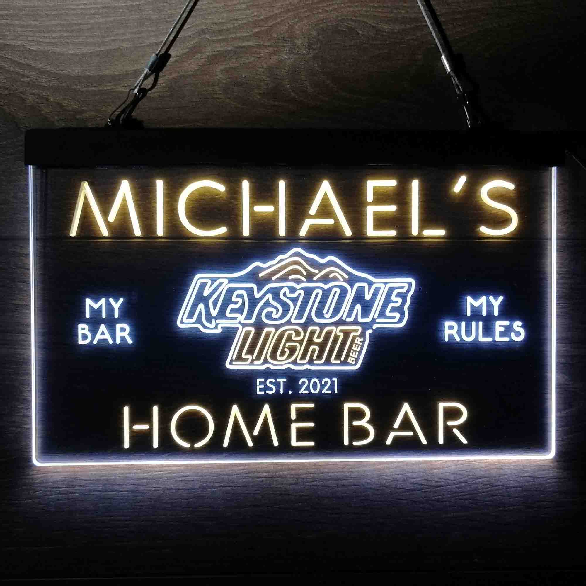 Personalised Keystone Light Bar Name Neon LED Sign - Image 3