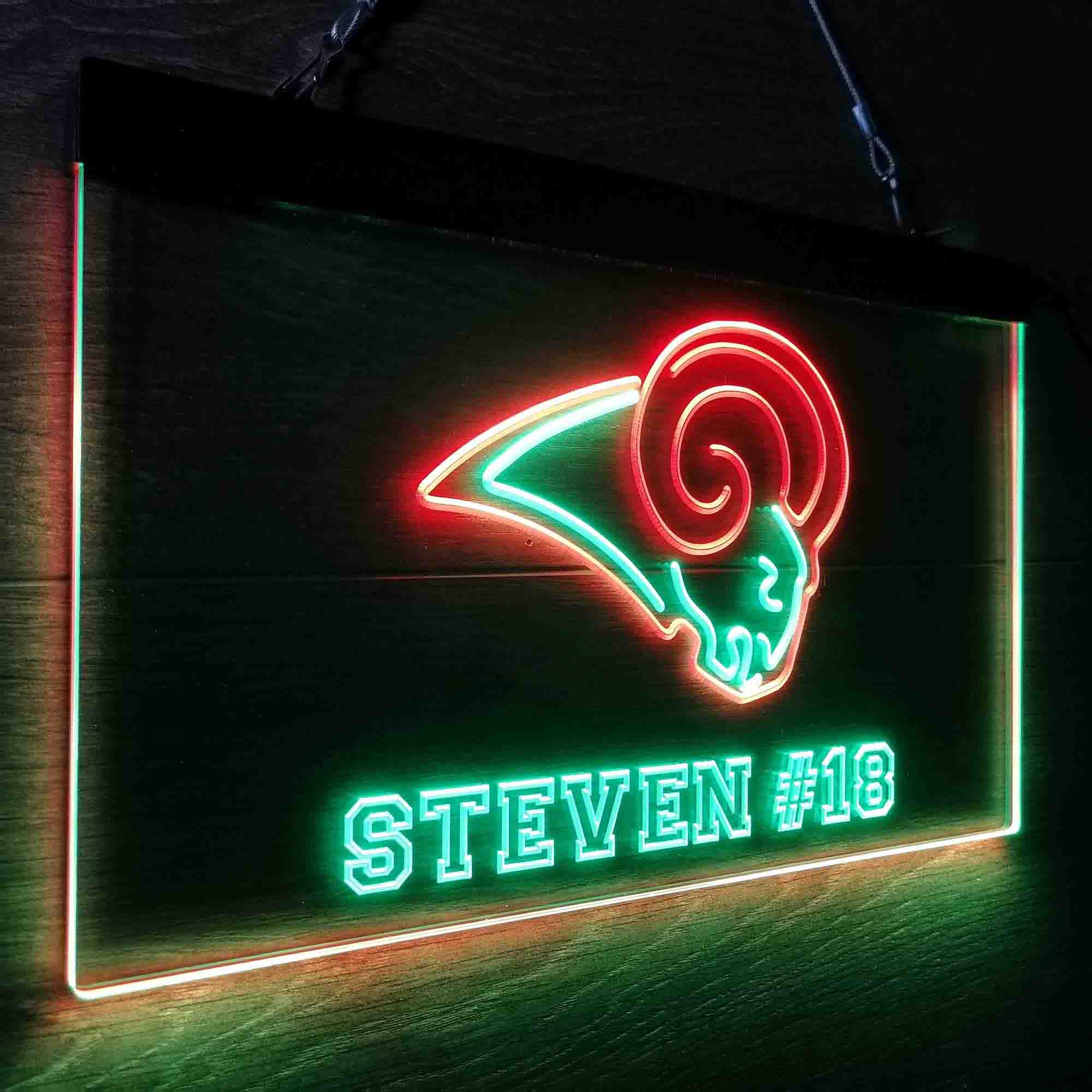 Personalized Los Angeles Rams Team Number Neon-Like LED Sign - Image 11