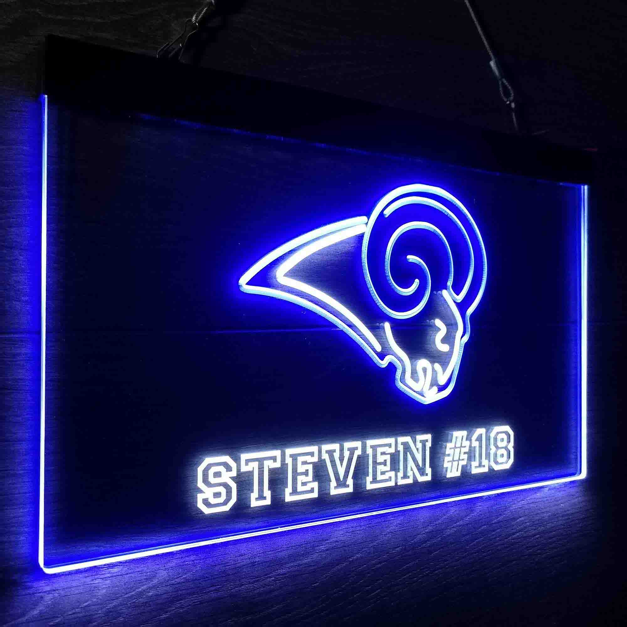 Personalized Los Angeles Rams Team Number Neon-Like LED Sign - Image 12