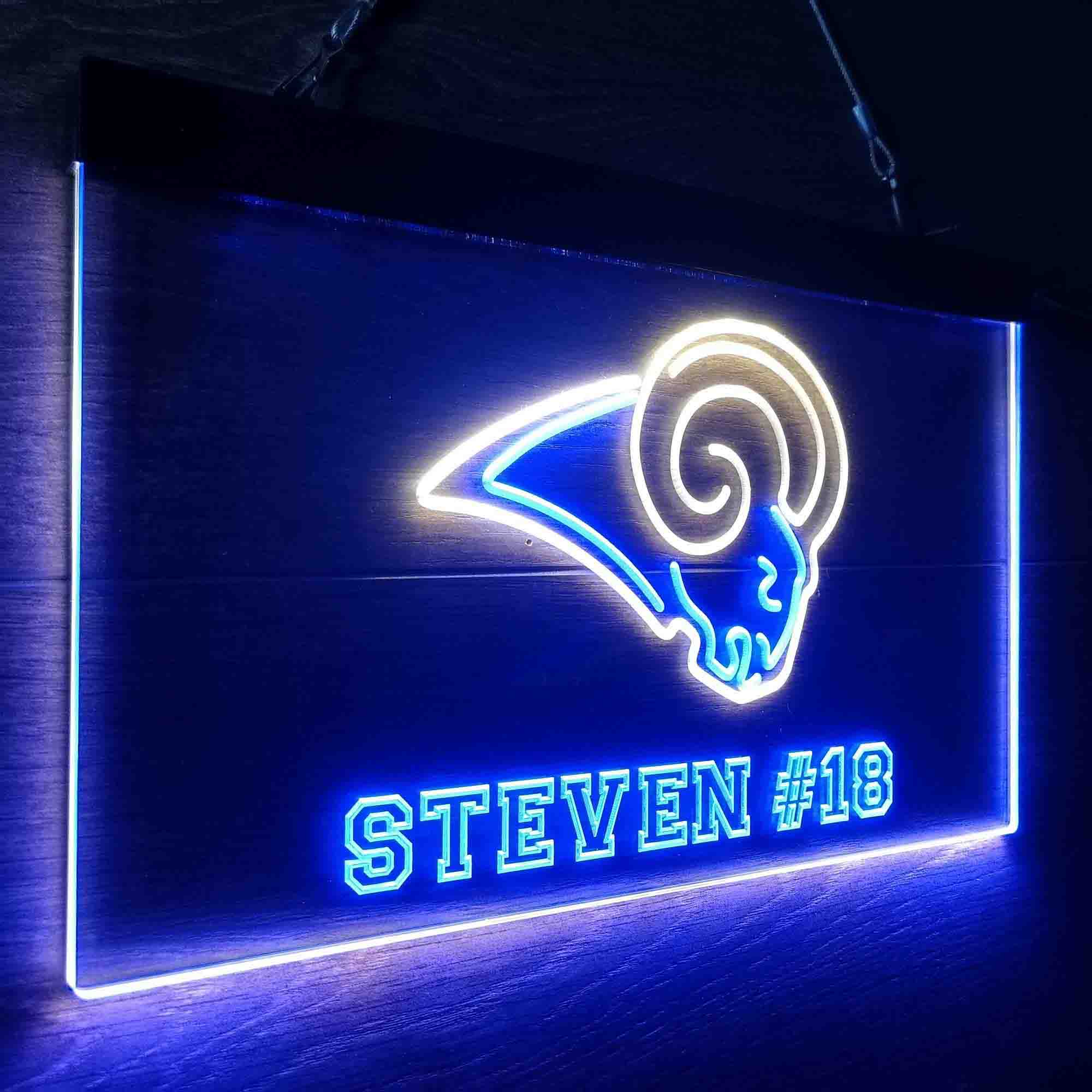 Personalized Los Angeles Rams Team Number Neon-Like LED Sign - Image 16
