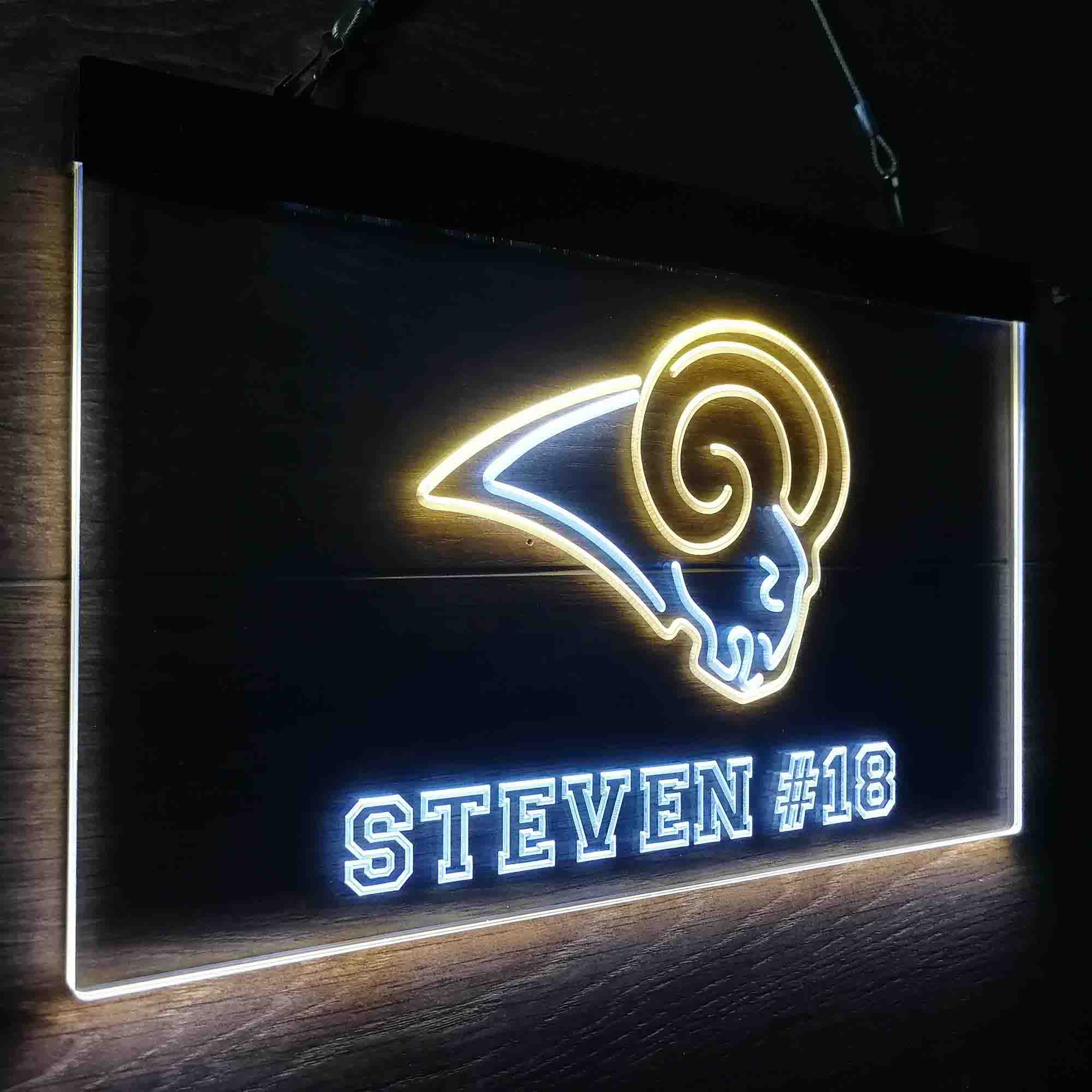 Personalized Los Angeles Rams Team Number Neon-Like LED Sign - Image 17