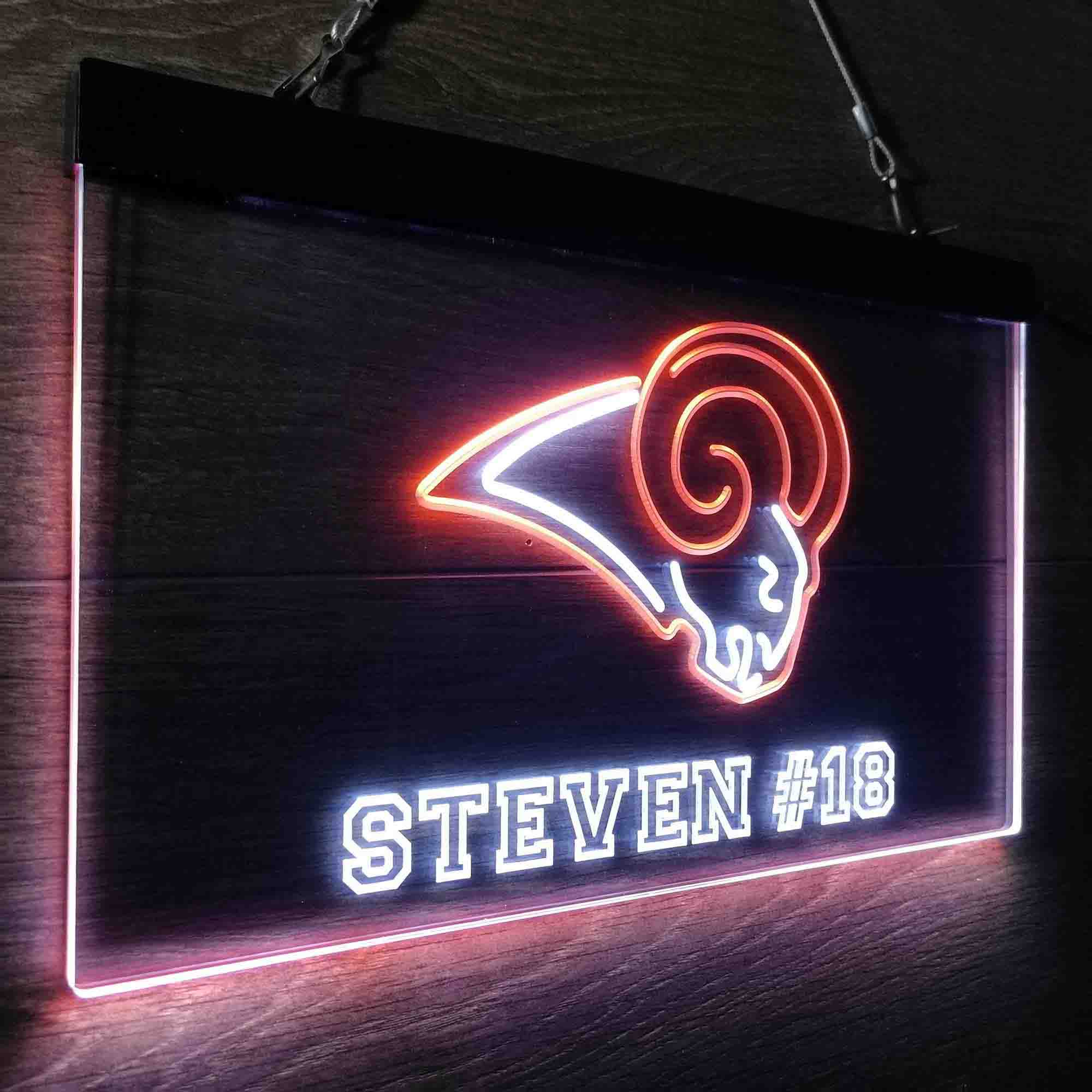 Personalized Los Angeles Rams Team Number Neon-Like LED Sign - Image 18