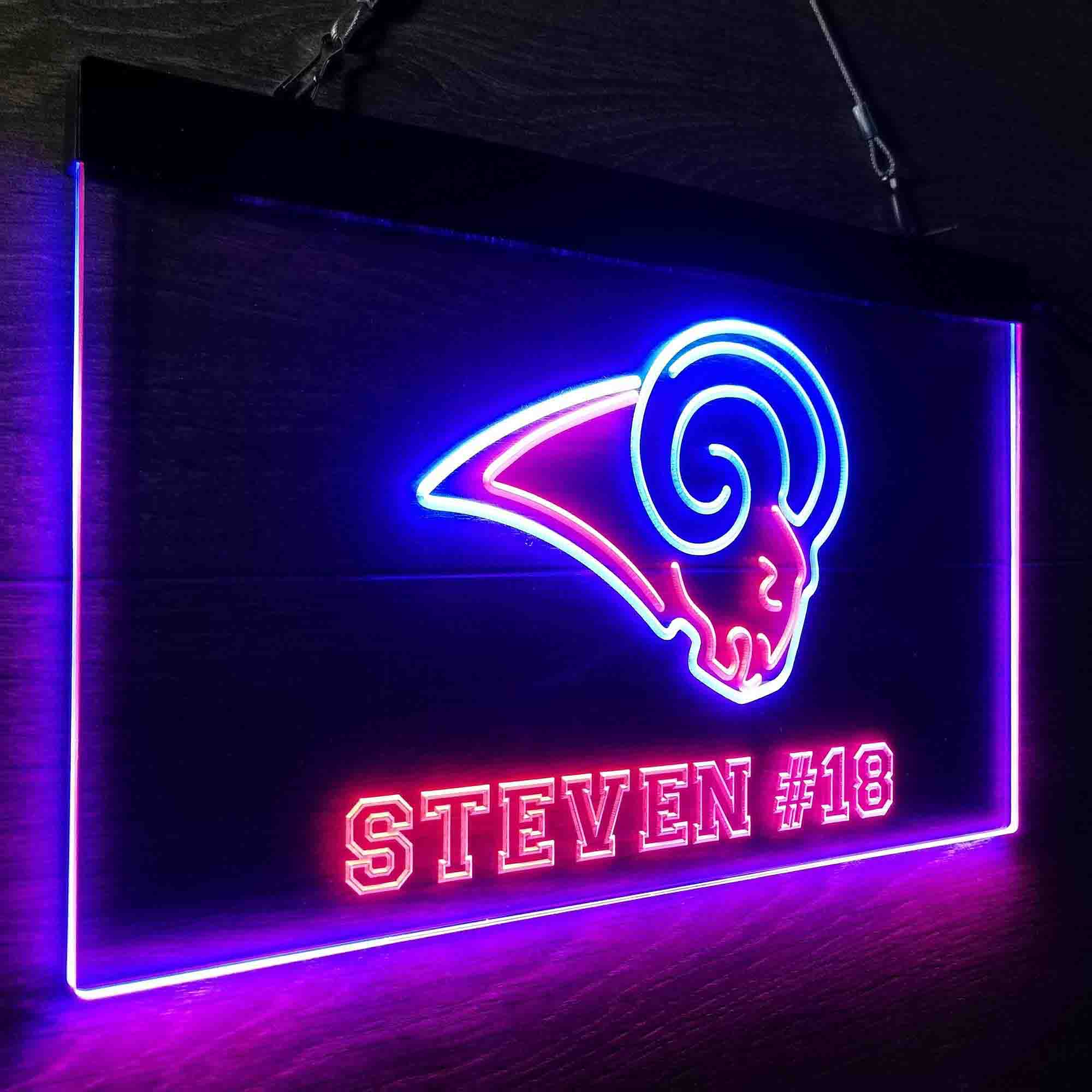 Personalized Los Angeles Rams Team Number Neon-Like LED Sign - Image 19