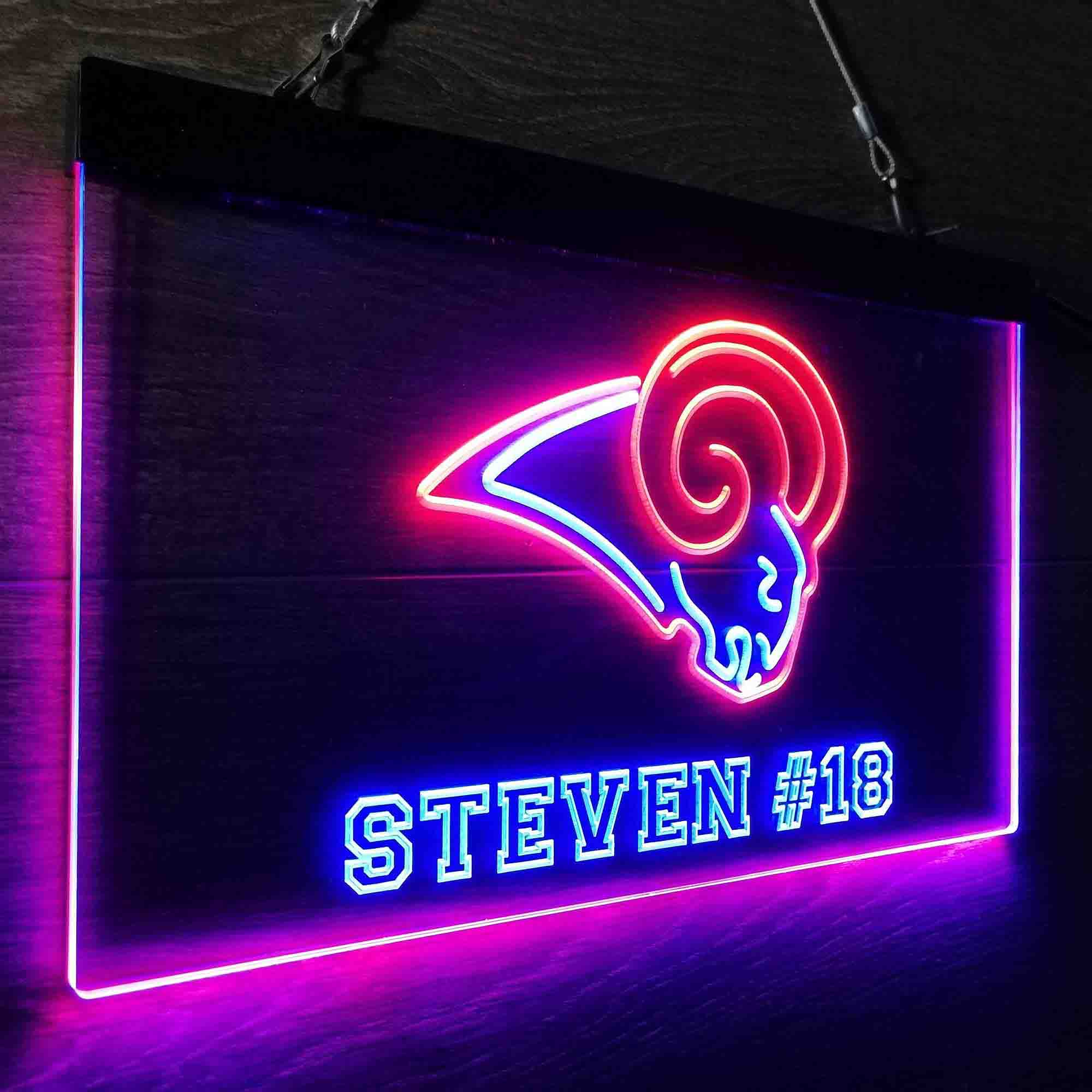 Personalized Los Angeles Rams Team Number Neon-Like LED Sign - Image 20