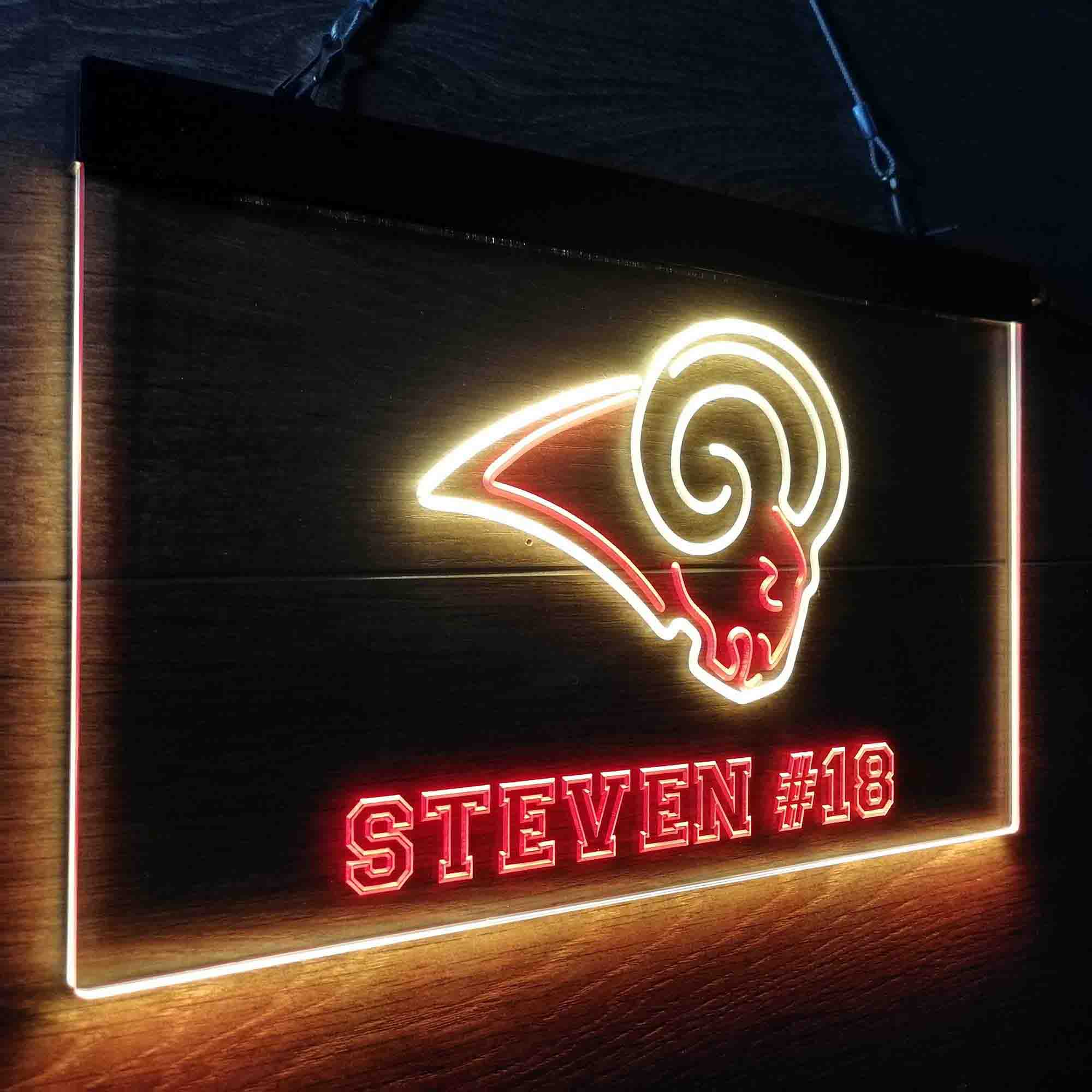 Personalized Los Angeles Rams Team Number Neon-Like LED Sign - Image 21