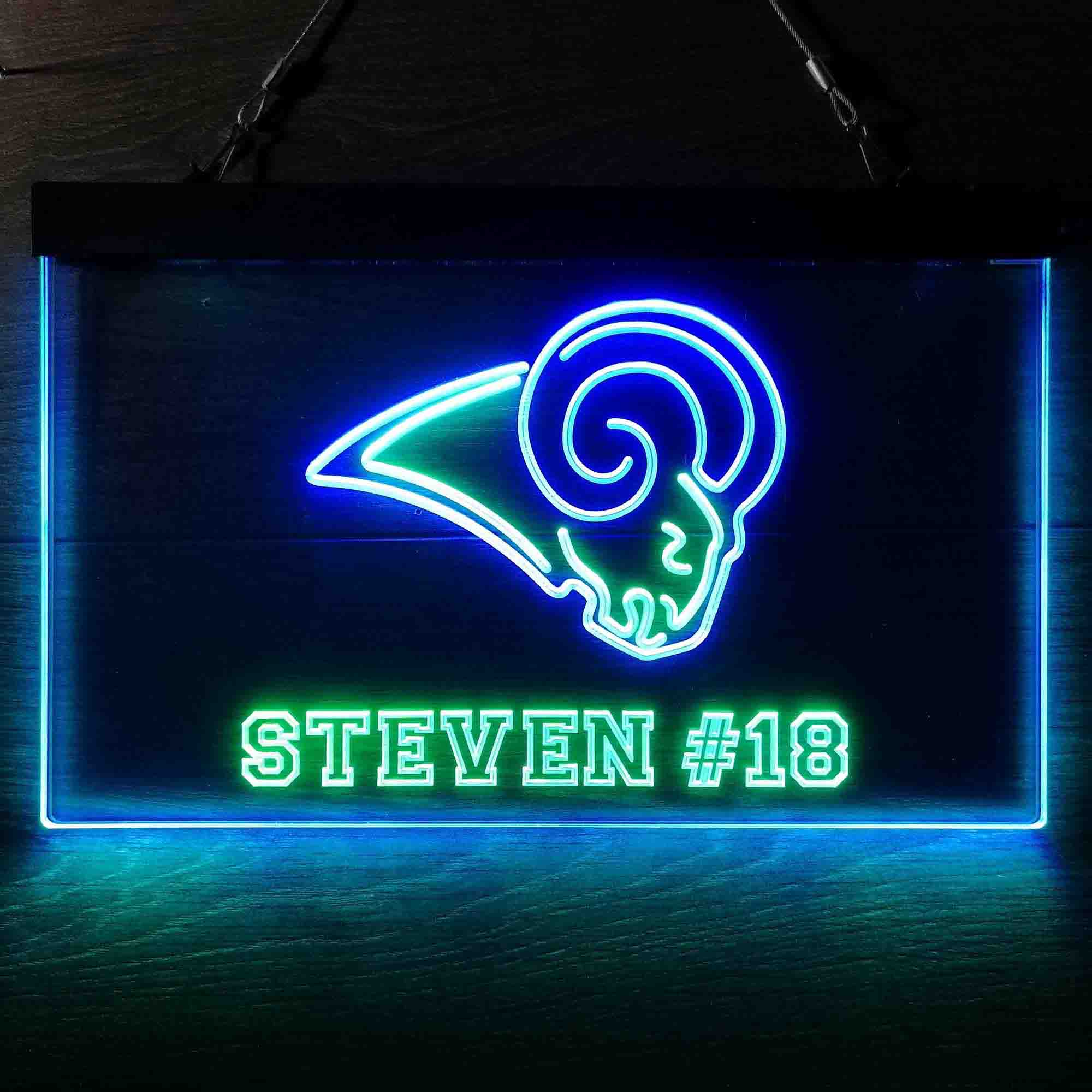 Personalized Los Angeles Rams Team Number Neon-Like LED Sign - Image 5