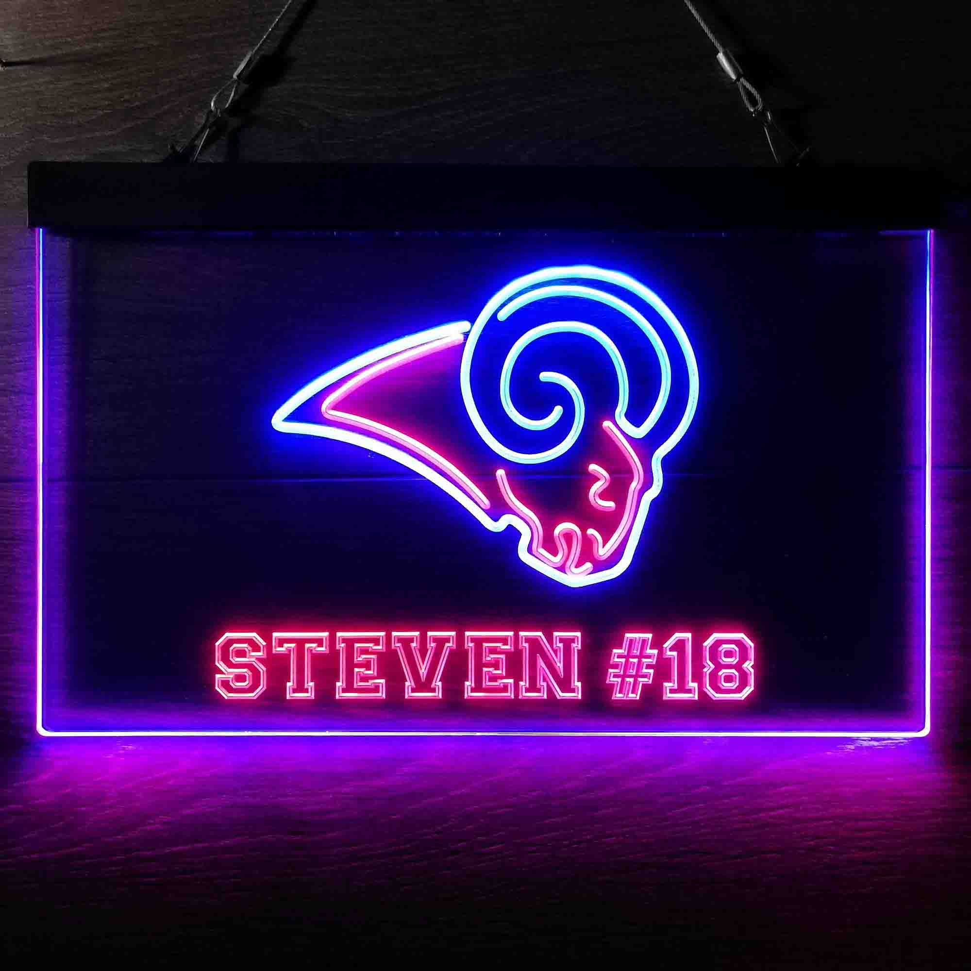 Personalized Los Angeles Rams Team Number Neon-Like LED Sign - Image 8