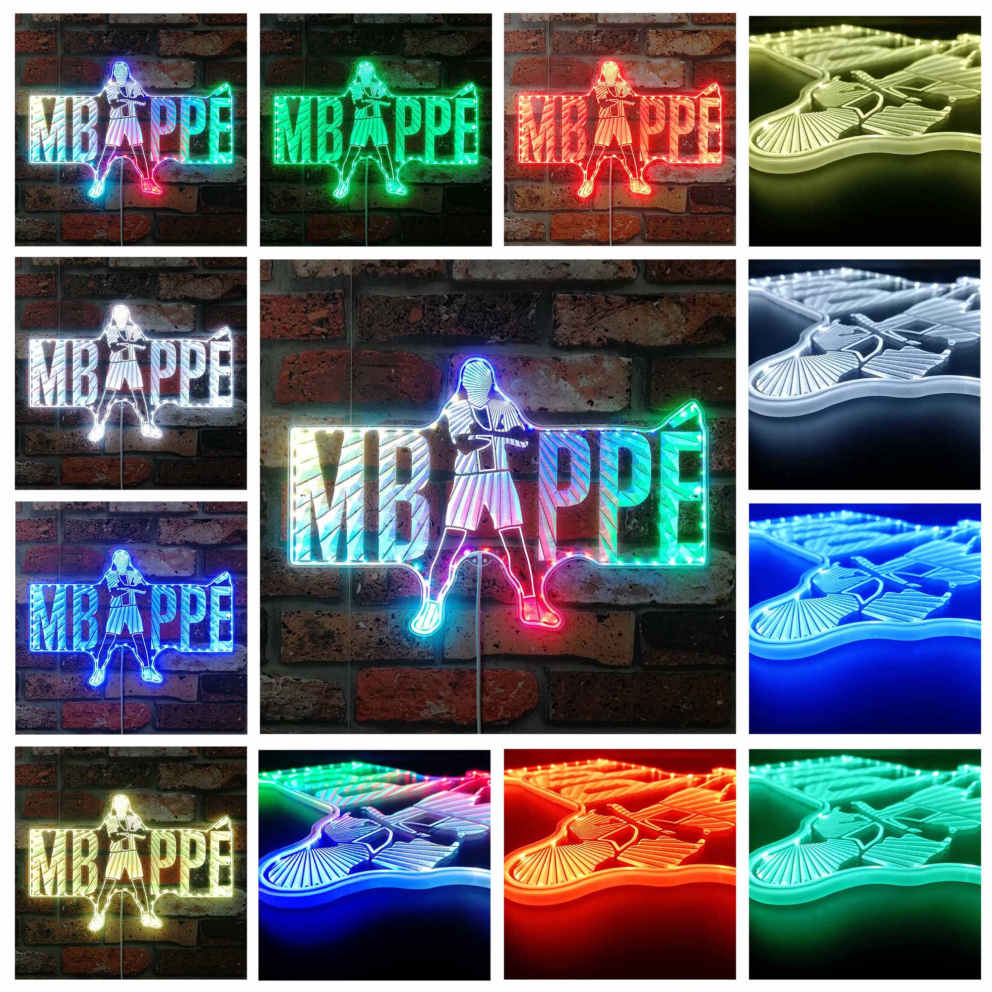Personalized Mbappe Neon LED Sign with Dynamic RGB Colors - Image 2