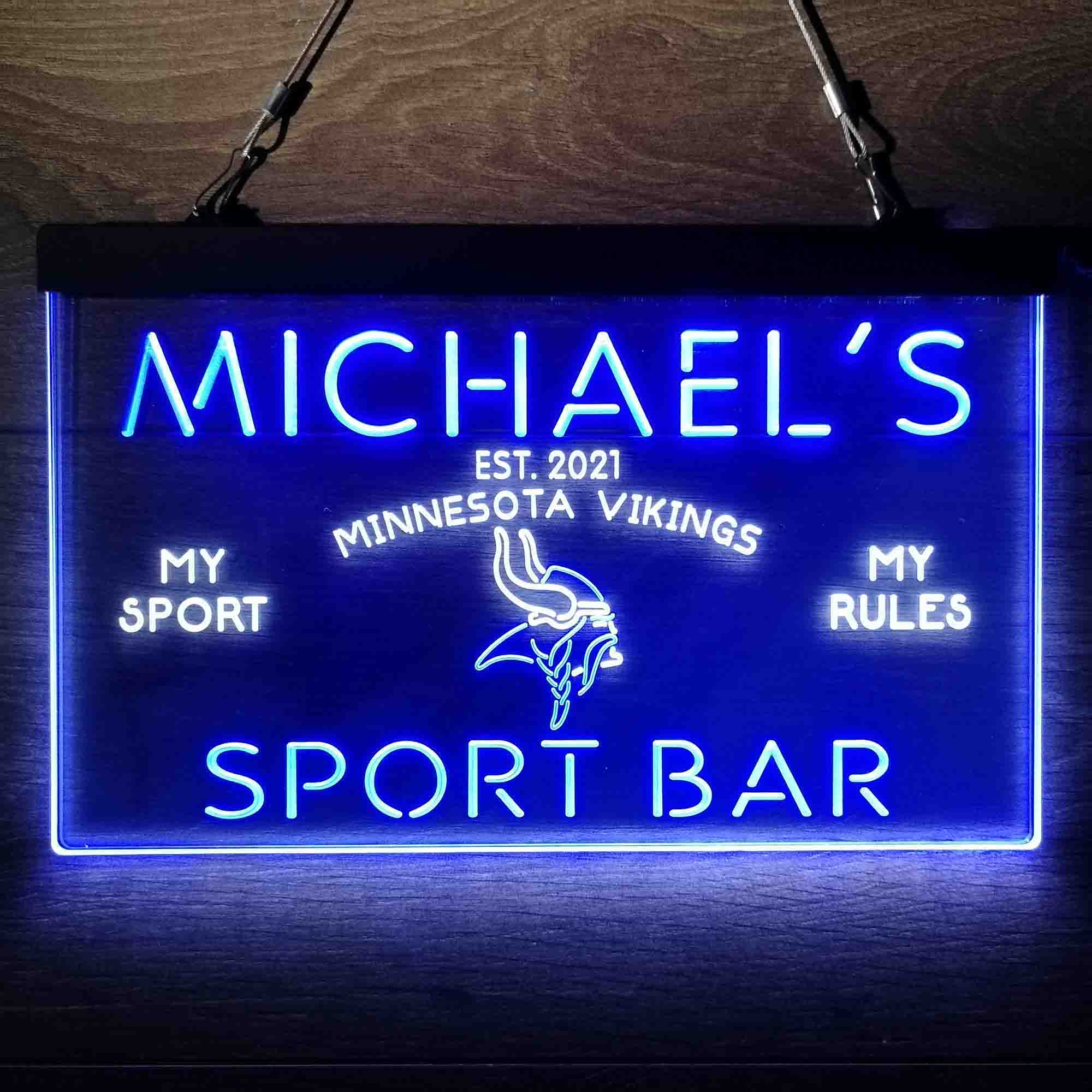 Personalized Minnesota Vikings Sports Bar Neon-Like LED Sign - Image 7