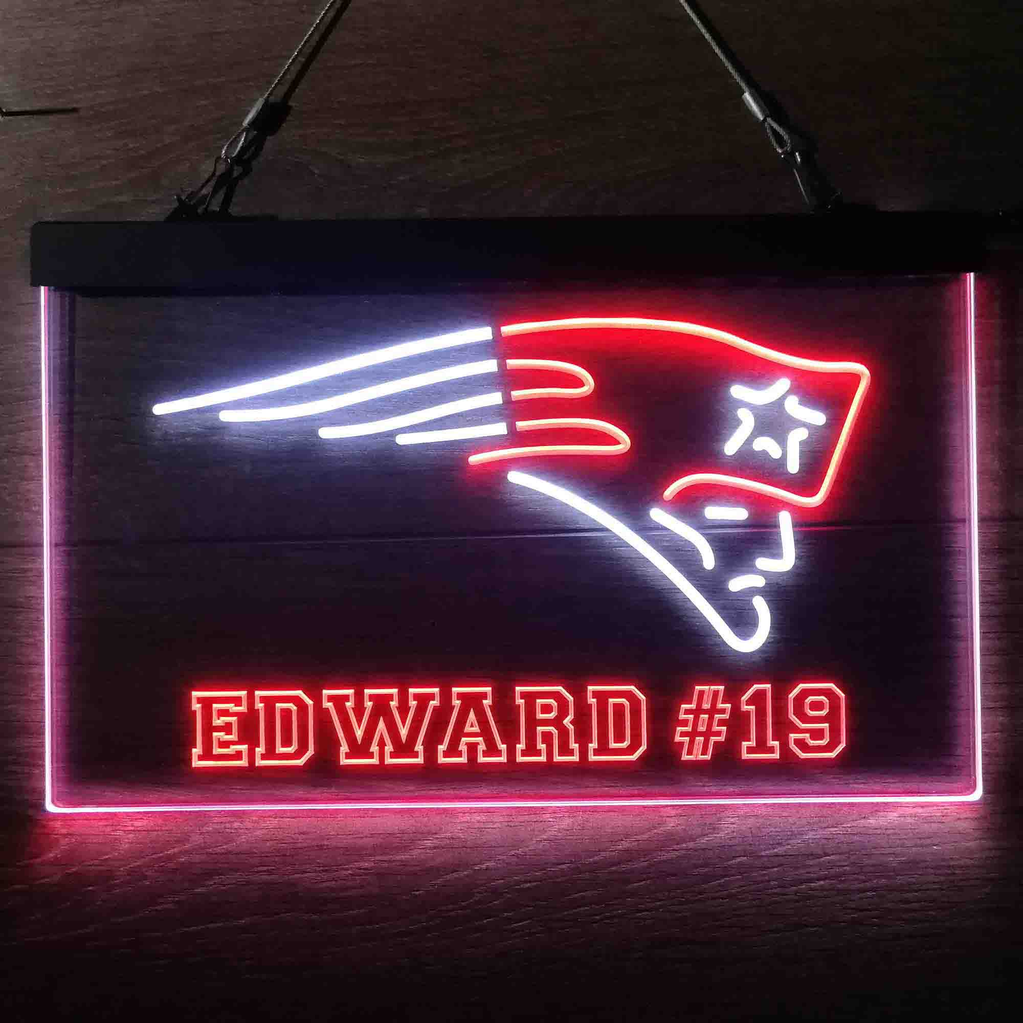 Personalized New England Patriots Team Number Neon-Like LED Sign - Image 10
