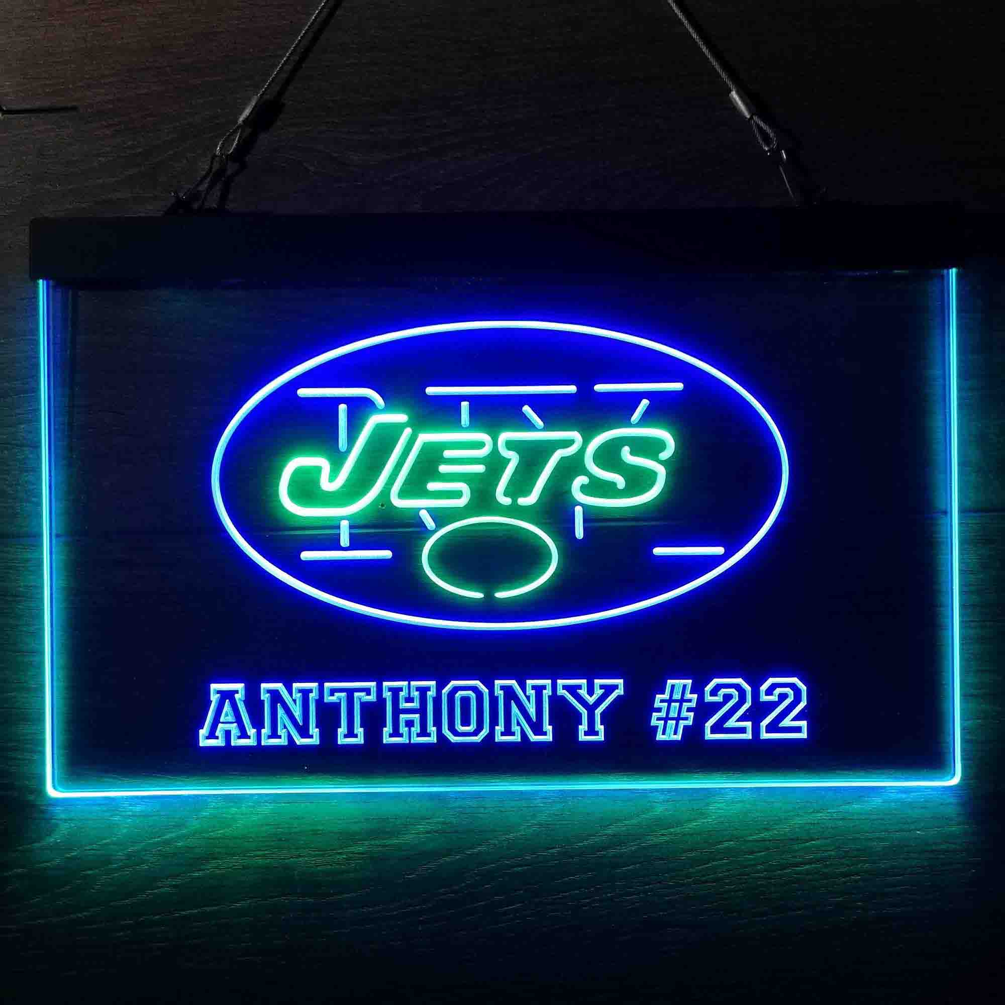 Personalized New York Jets Team Number Neon-Like LED Sign - Image 11