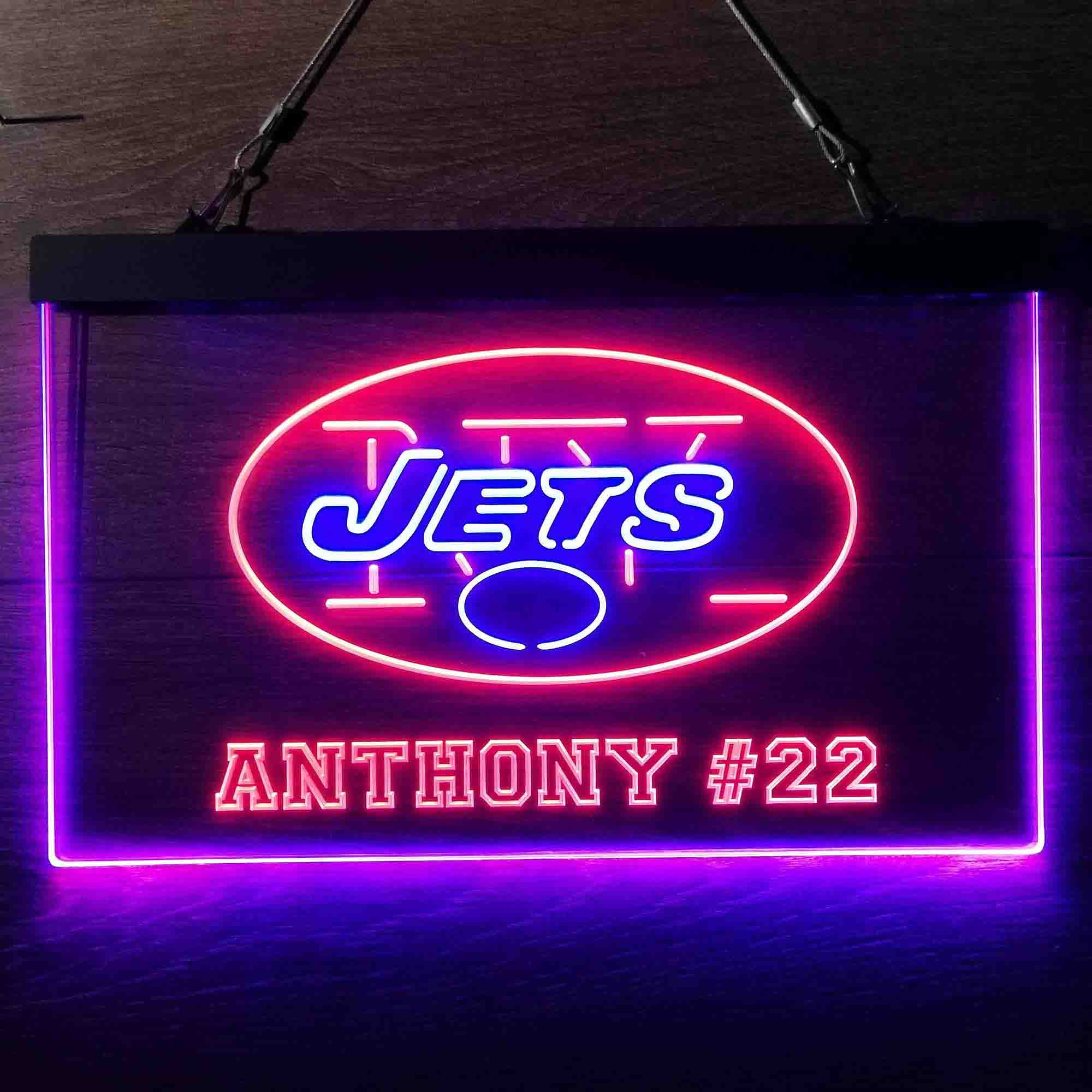 Personalized New York Jets Team Number Neon-Like LED Sign - Image 12