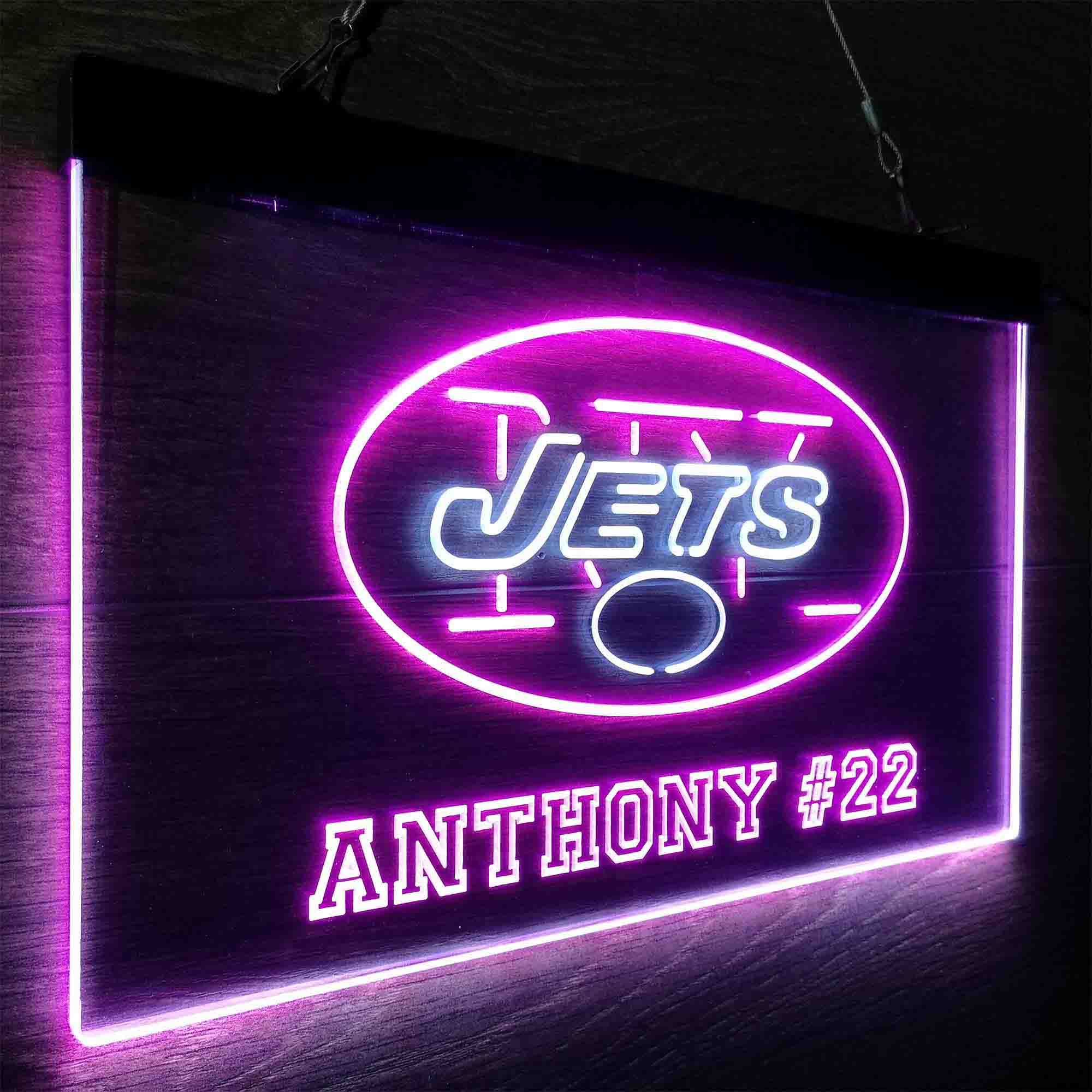 Personalized New York Jets Team Number Neon-Like LED Sign - Image 14