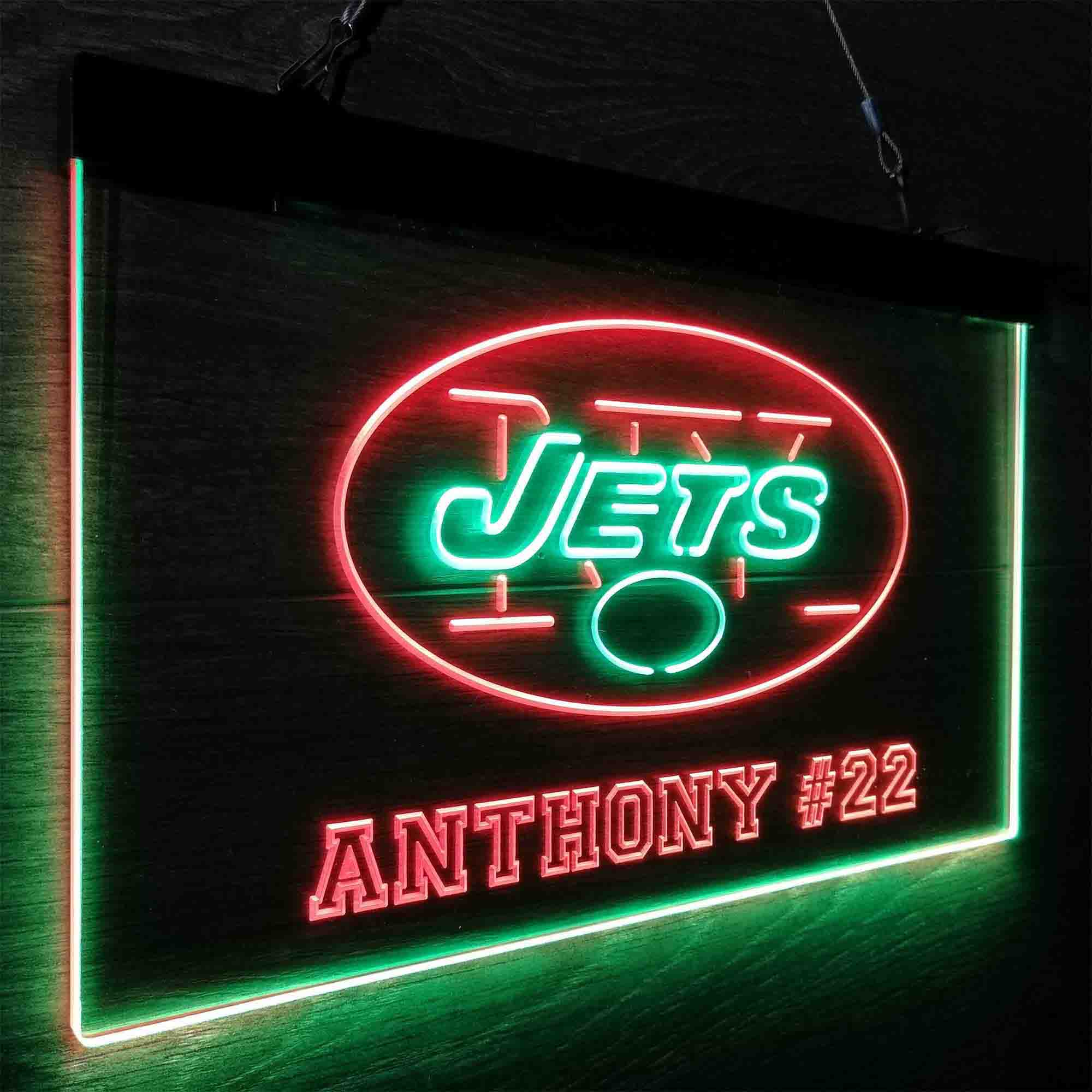 Personalized New York Jets Team Number Neon-Like LED Sign - Image 20