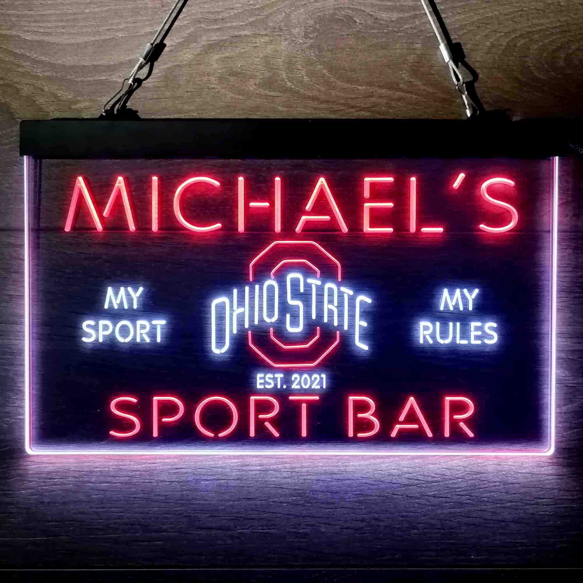 Personalized Ohio State Buckeyes Neon-Like LED Sign - Image 4