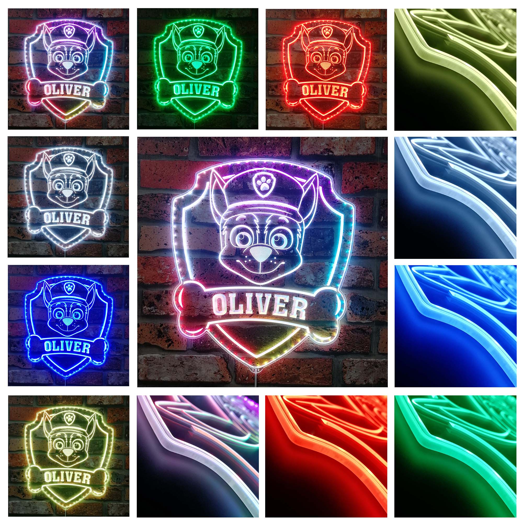 Personalized Paw Patrol Neon LED Sign with Dynamic RGB Colors - Image 2
