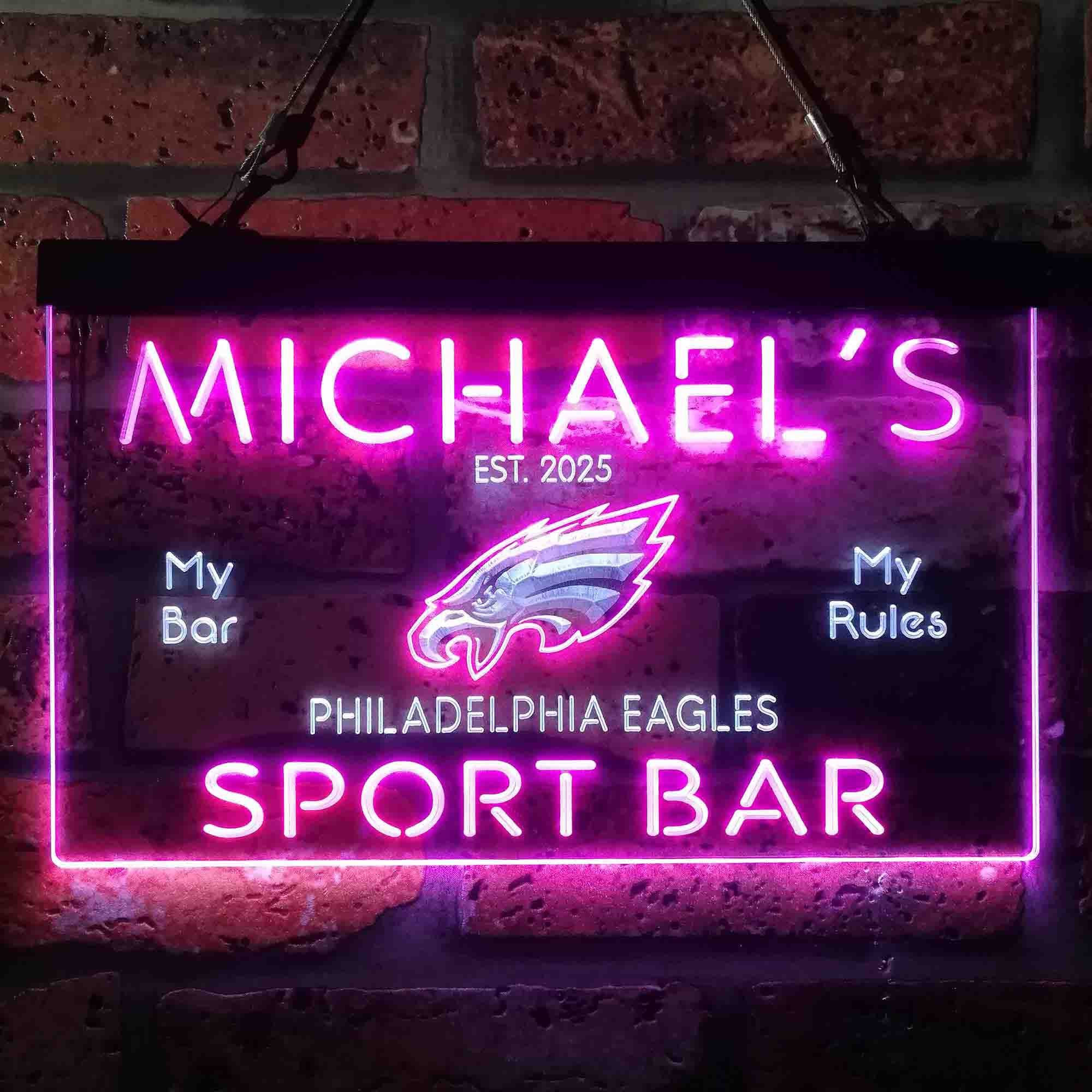 Personalized Philadelphia Eagles Neon LED Sign - Custom Name & Number - Image 9