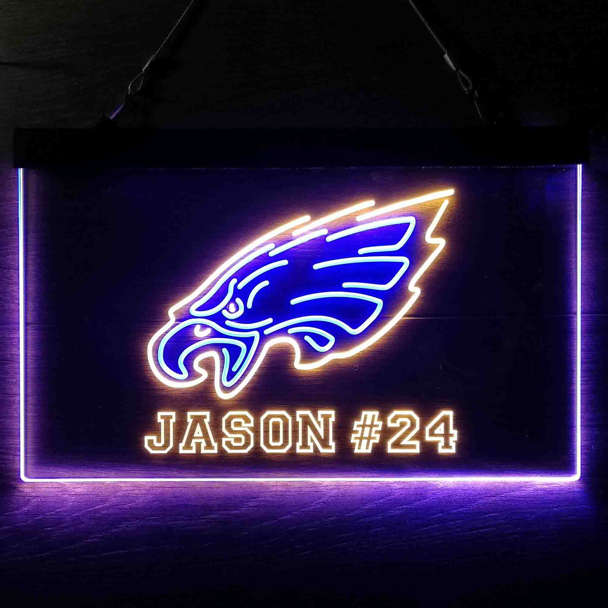 Personalized Philadelphia Eagles Team Number Neon-Like LED Sign - Image 13