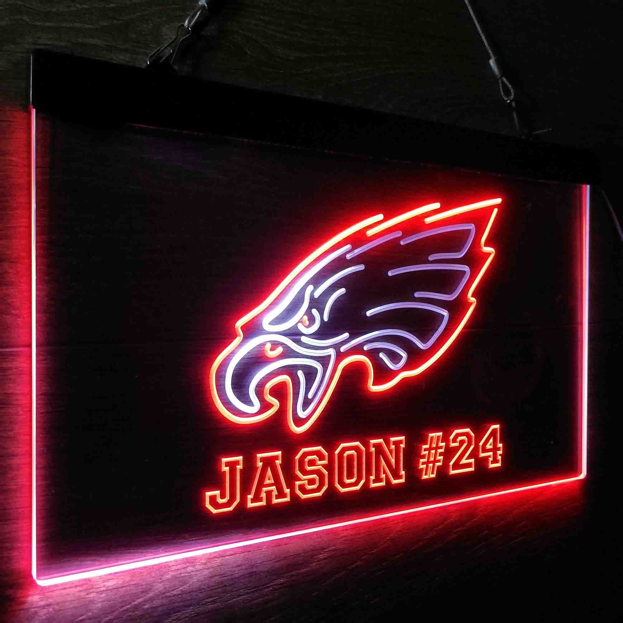 Personalized Philadelphia Eagles Team Number Neon-Like LED Sign - Image 14