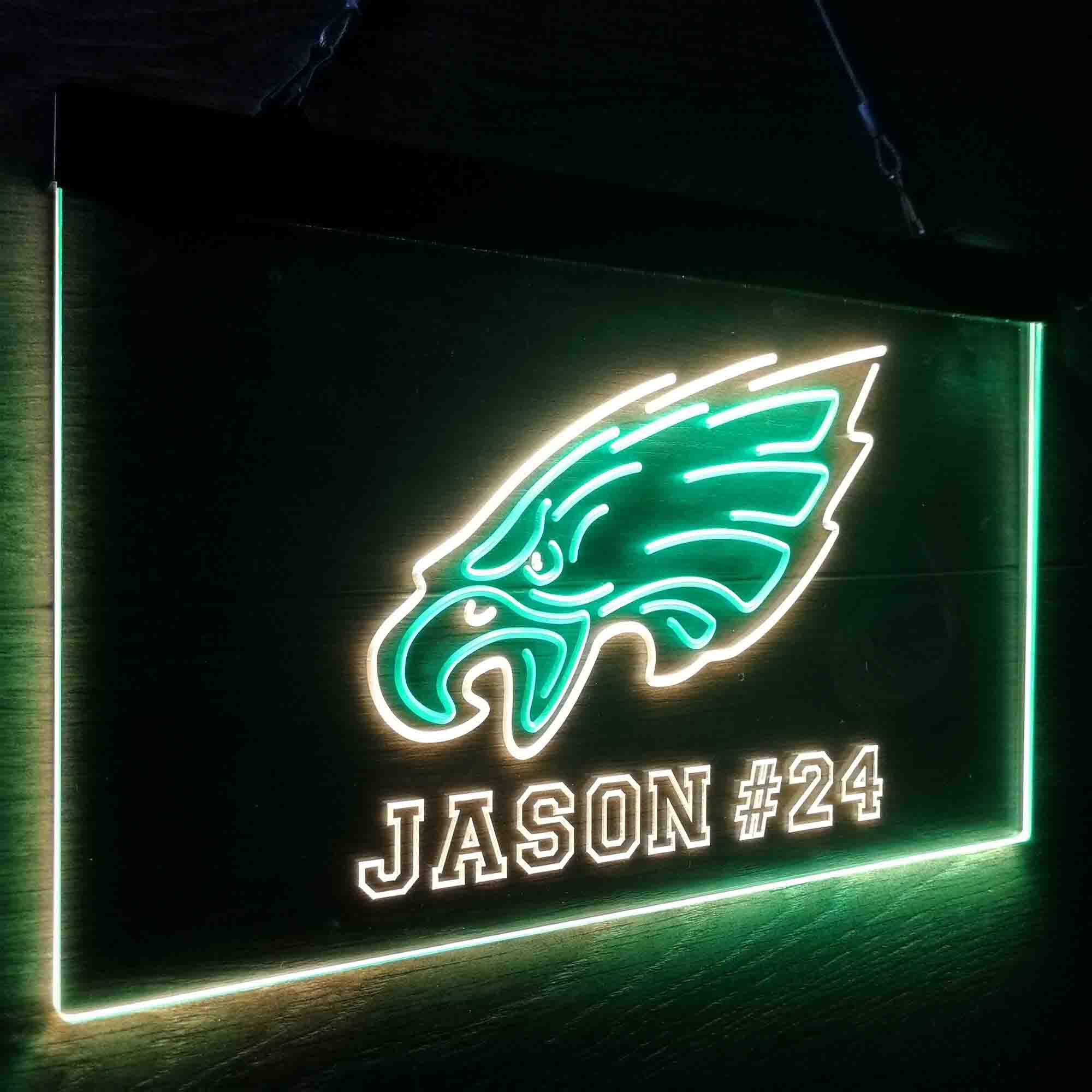 Personalized Philadelphia Eagles Team Number Neon-Like LED Sign - Image 15