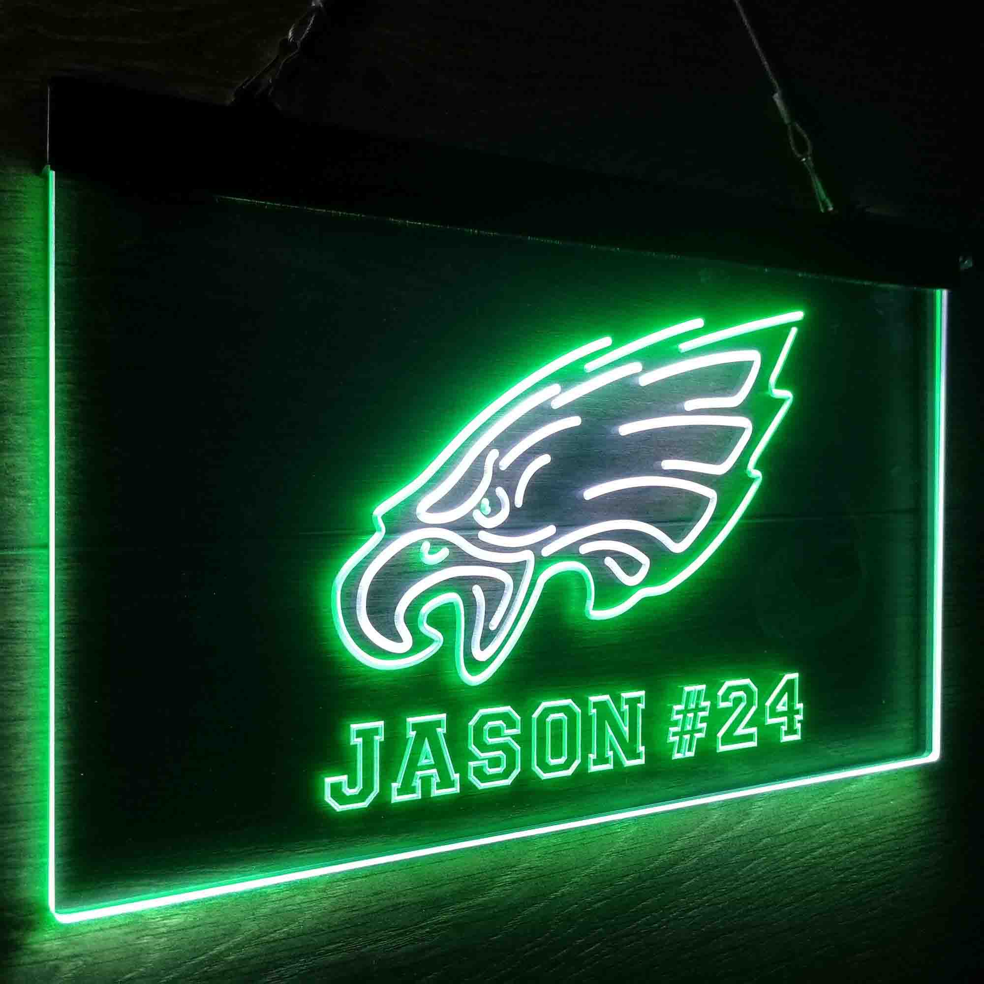 Personalized Philadelphia Eagles Team Number Neon-Like LED Sign - Image 19