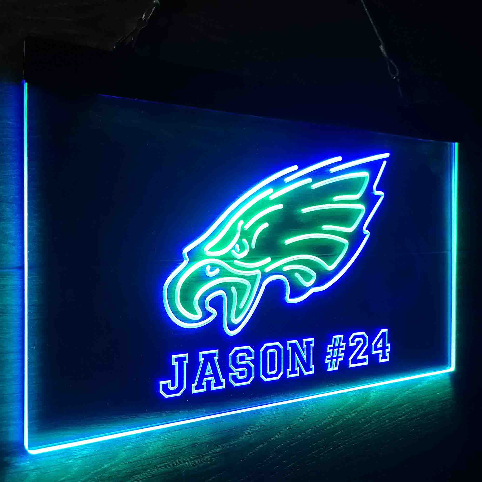 Personalized Philadelphia Eagles Team Number Neon-Like LED Sign - Image 20