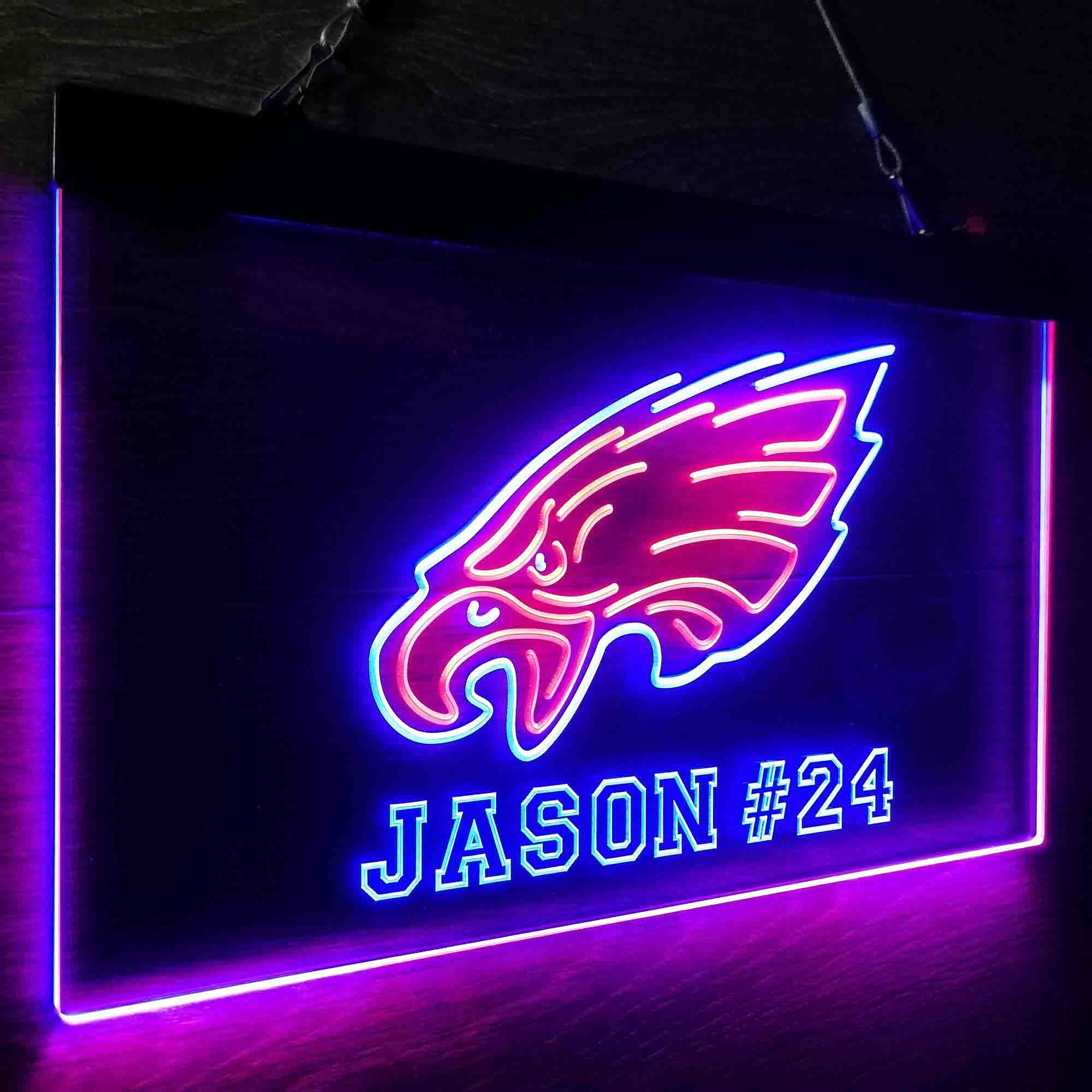 Personalized Philadelphia Eagles Team Number Neon-Like LED Sign - Image 21