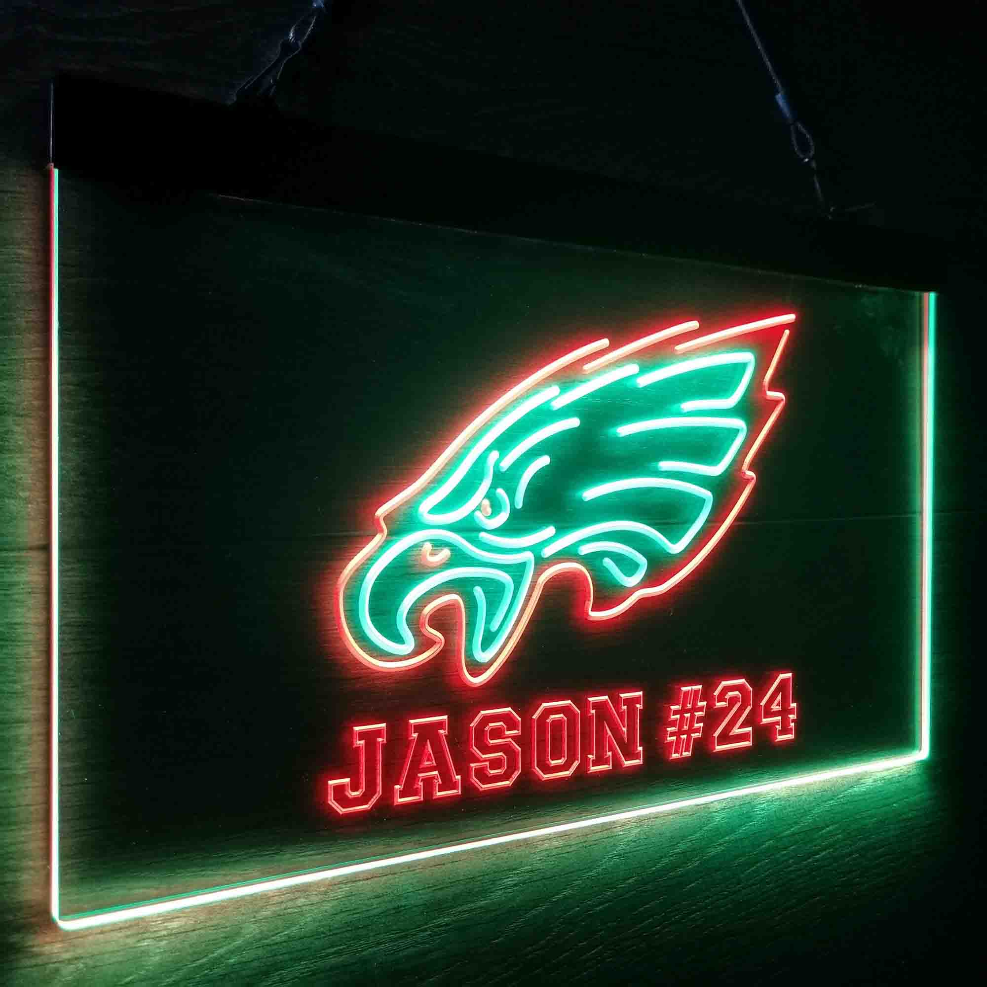 Personalized Philadelphia Eagles Team Number Neon-Like LED Sign - Image 23