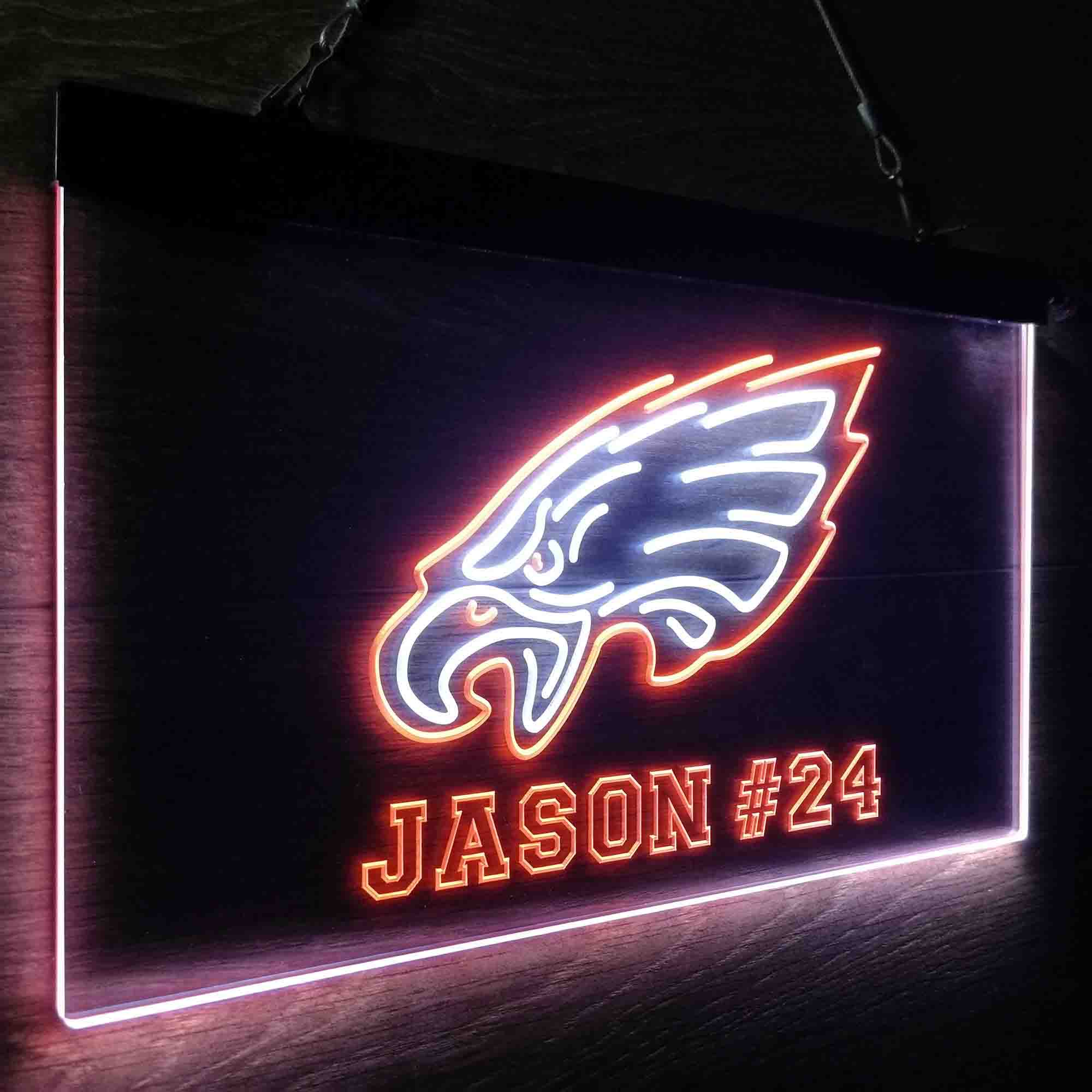 Personalized Philadelphia Eagles Team Number Neon-Like LED Sign - Image 24