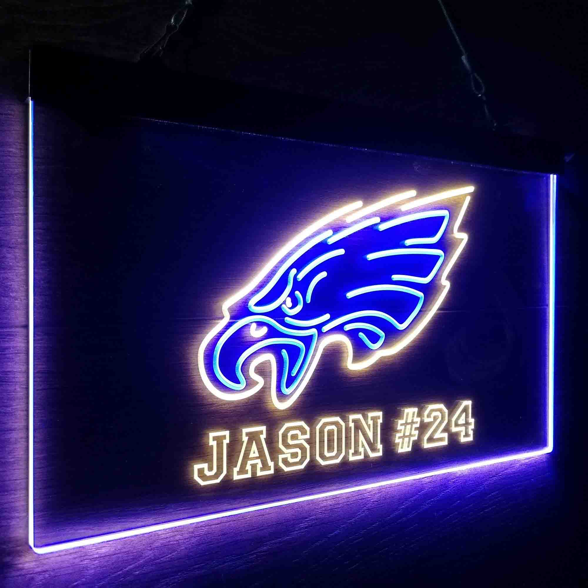 Personalized Philadelphia Eagles Team Number Neon-Like LED Sign - Image 26