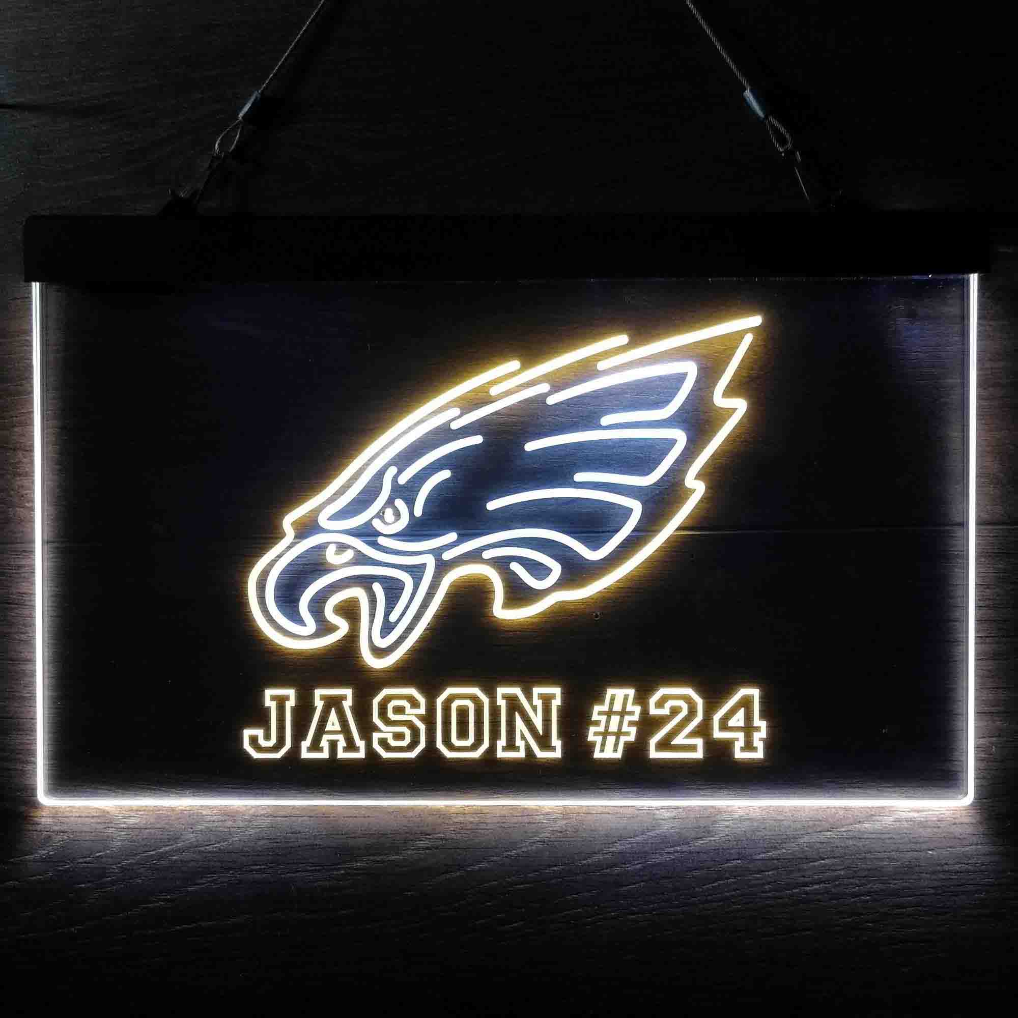 Personalized Philadelphia Eagles Team Number Neon-Like LED Sign - Image 5