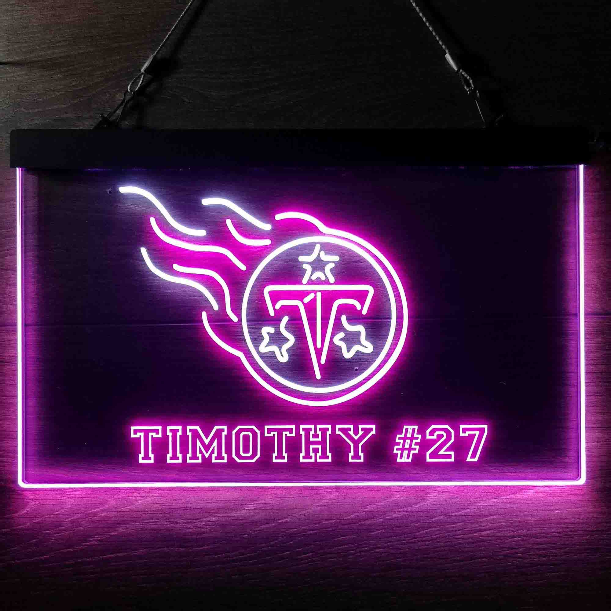 Personalized Tennessee Titans Team Number Neon-Like LED Sign - Image 11