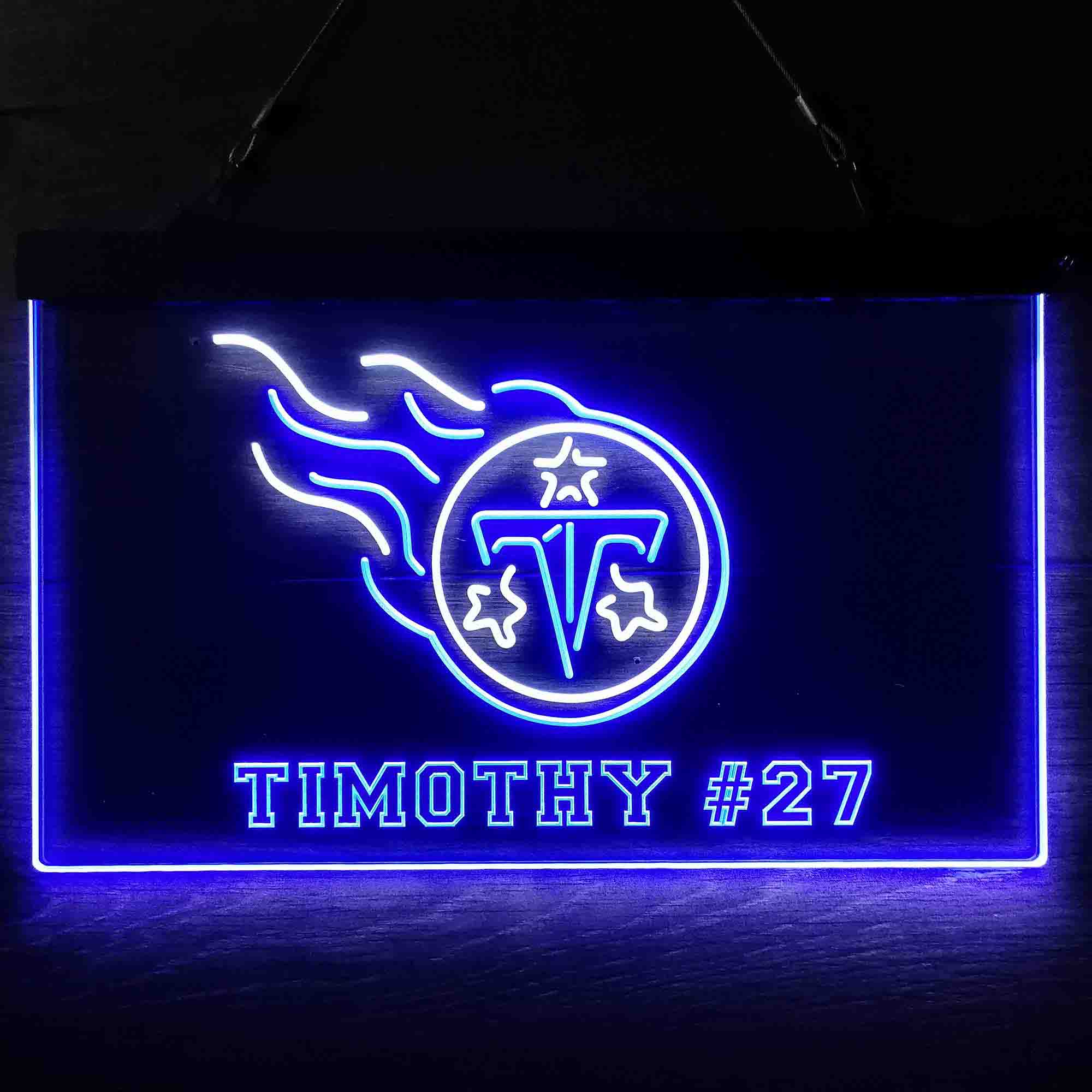Personalized Tennessee Titans Team Number Neon-Like LED Sign - Image 13