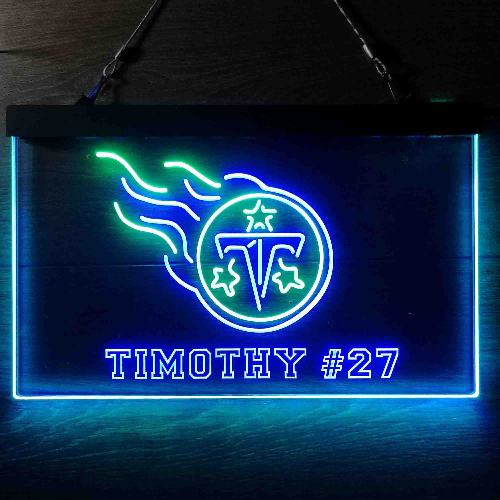 Personalized Tennessee Titans Team Number Neon-Like LED Sign - Image 4