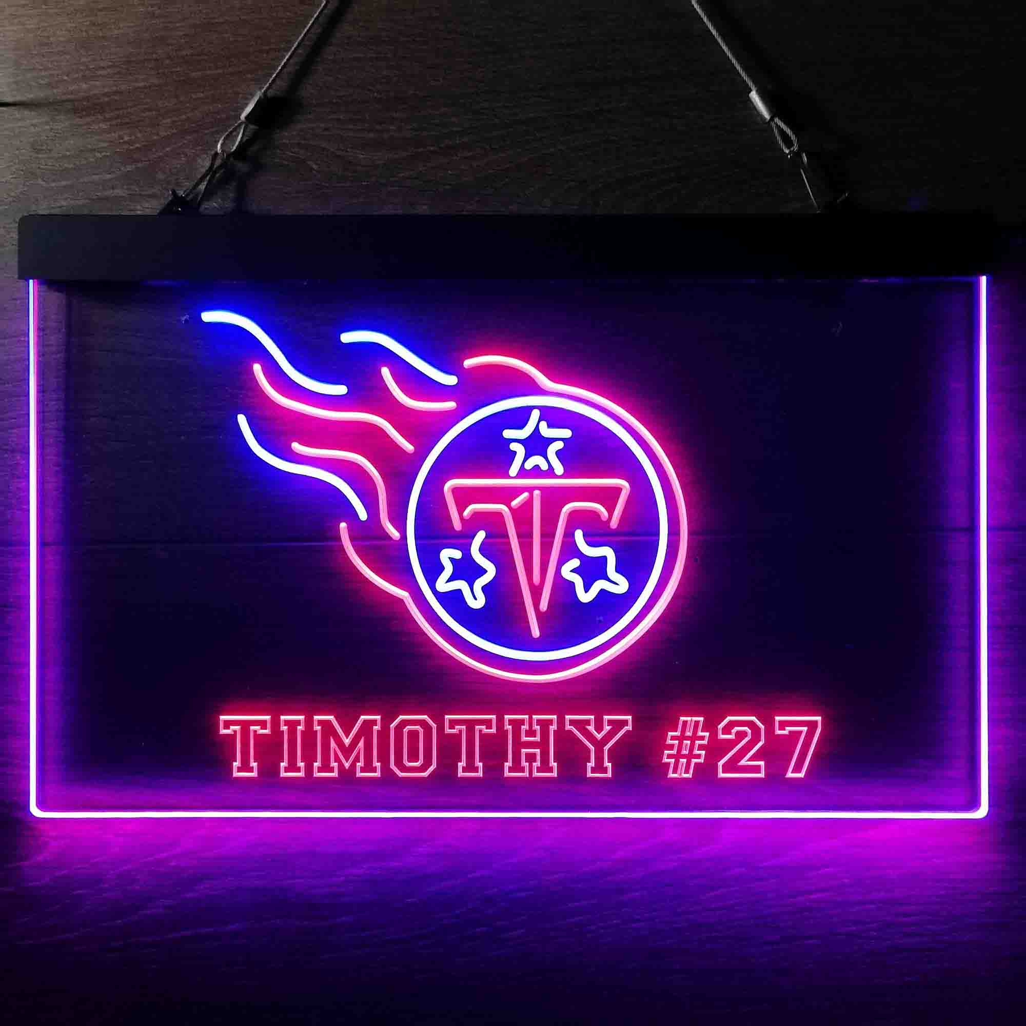 Personalized Tennessee Titans Team Number Neon-Like LED Sign - Image 5